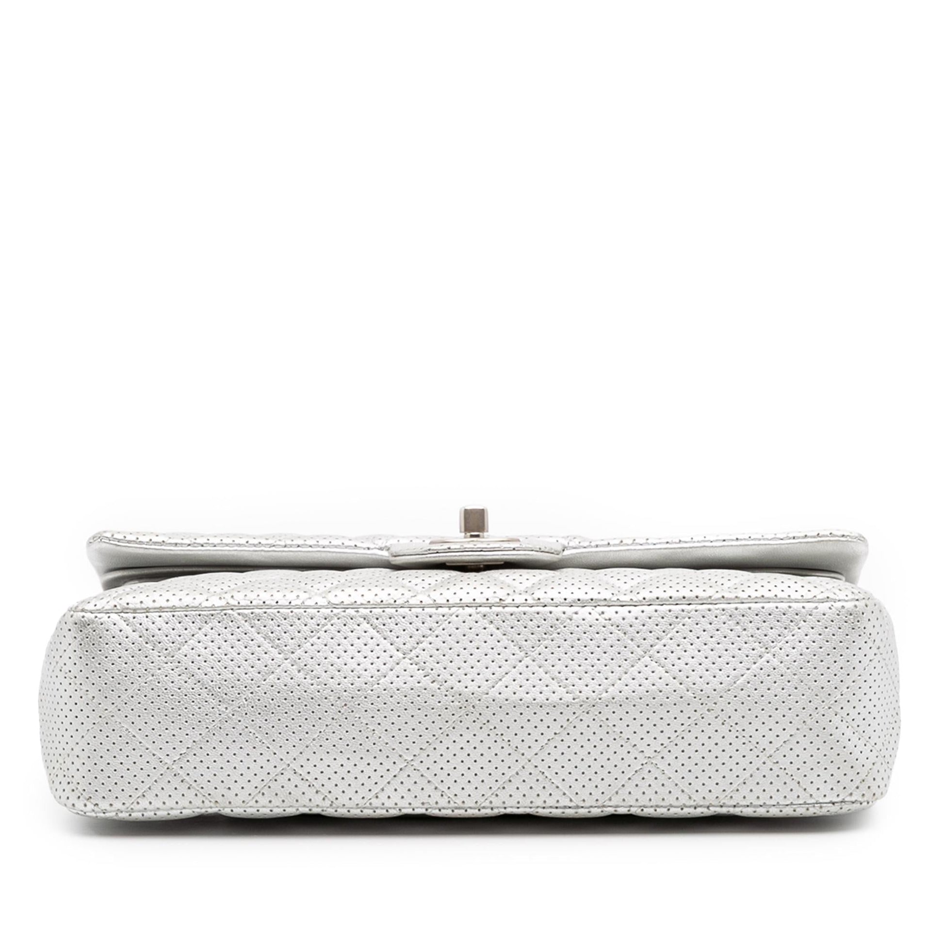 Chanel Classic Perforated Lambskin Double Flap Handbag Flap 1
