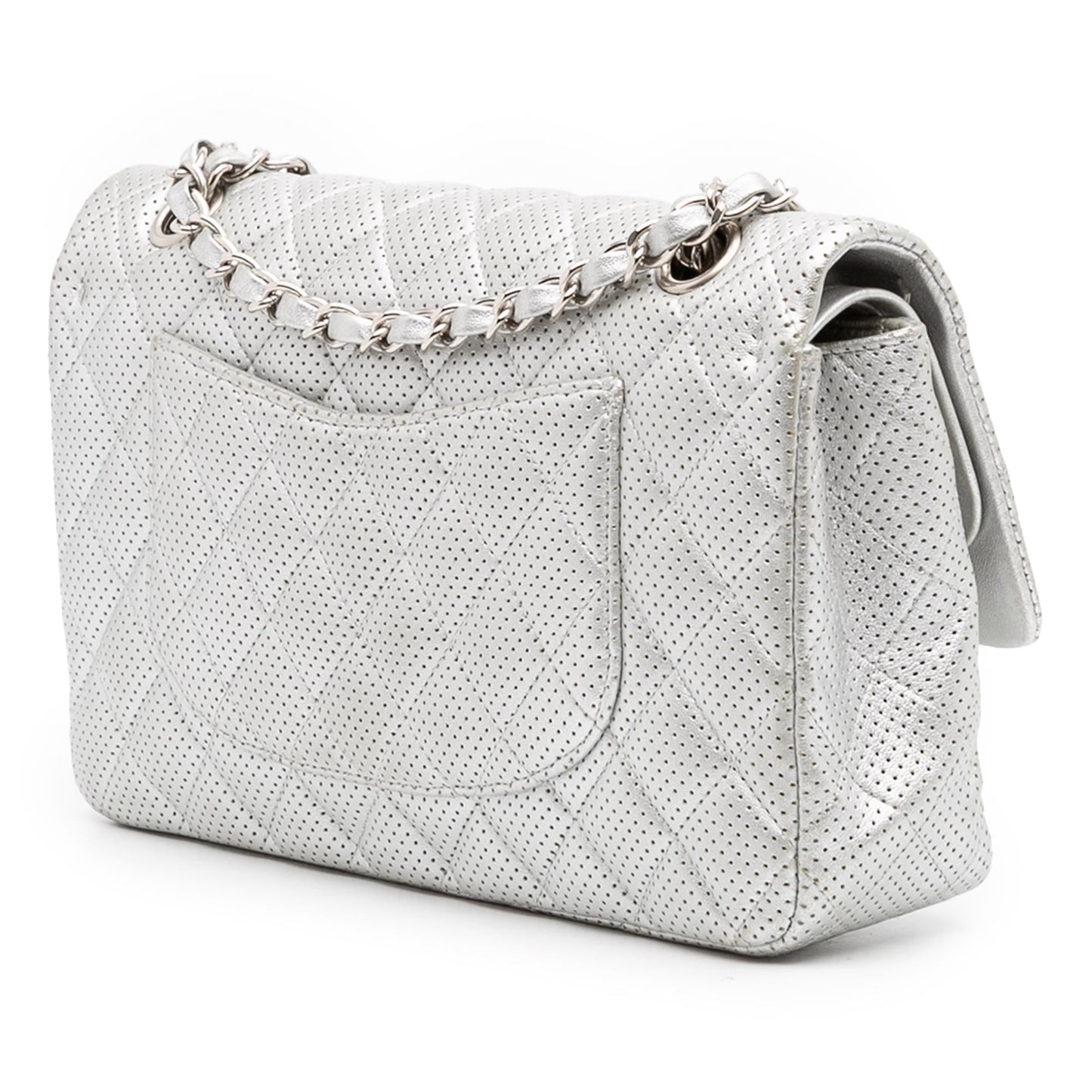 Chanel Classic Perforated Lambskin Double Flap Handbag Flap 1