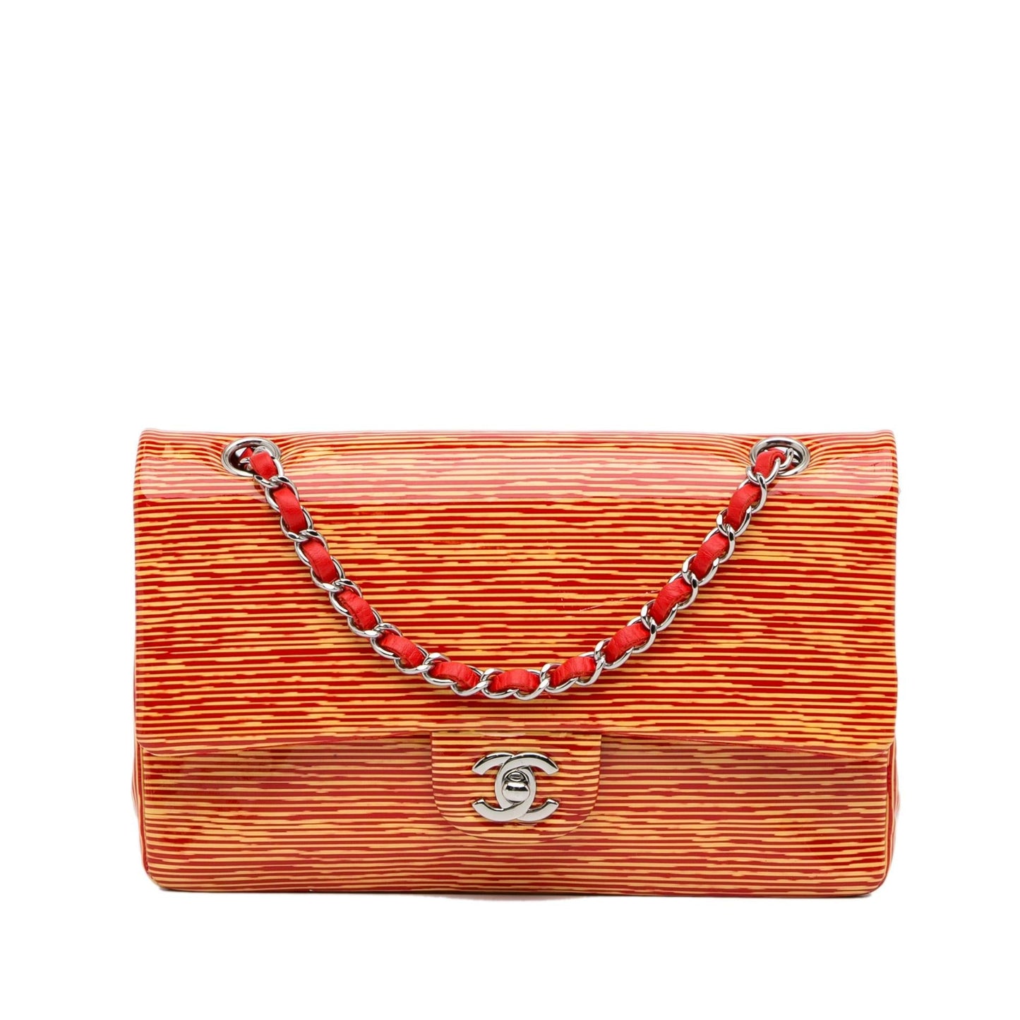 Chanel Classic Striped Patent Double Flap SHG-9oaXcP Handbag