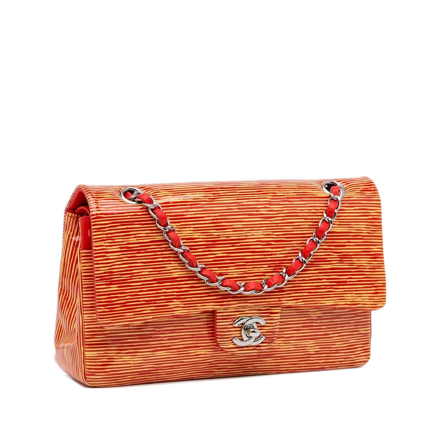 Chanel Classic Striped Patent Double Flap SHG-9oaXcP Handbag