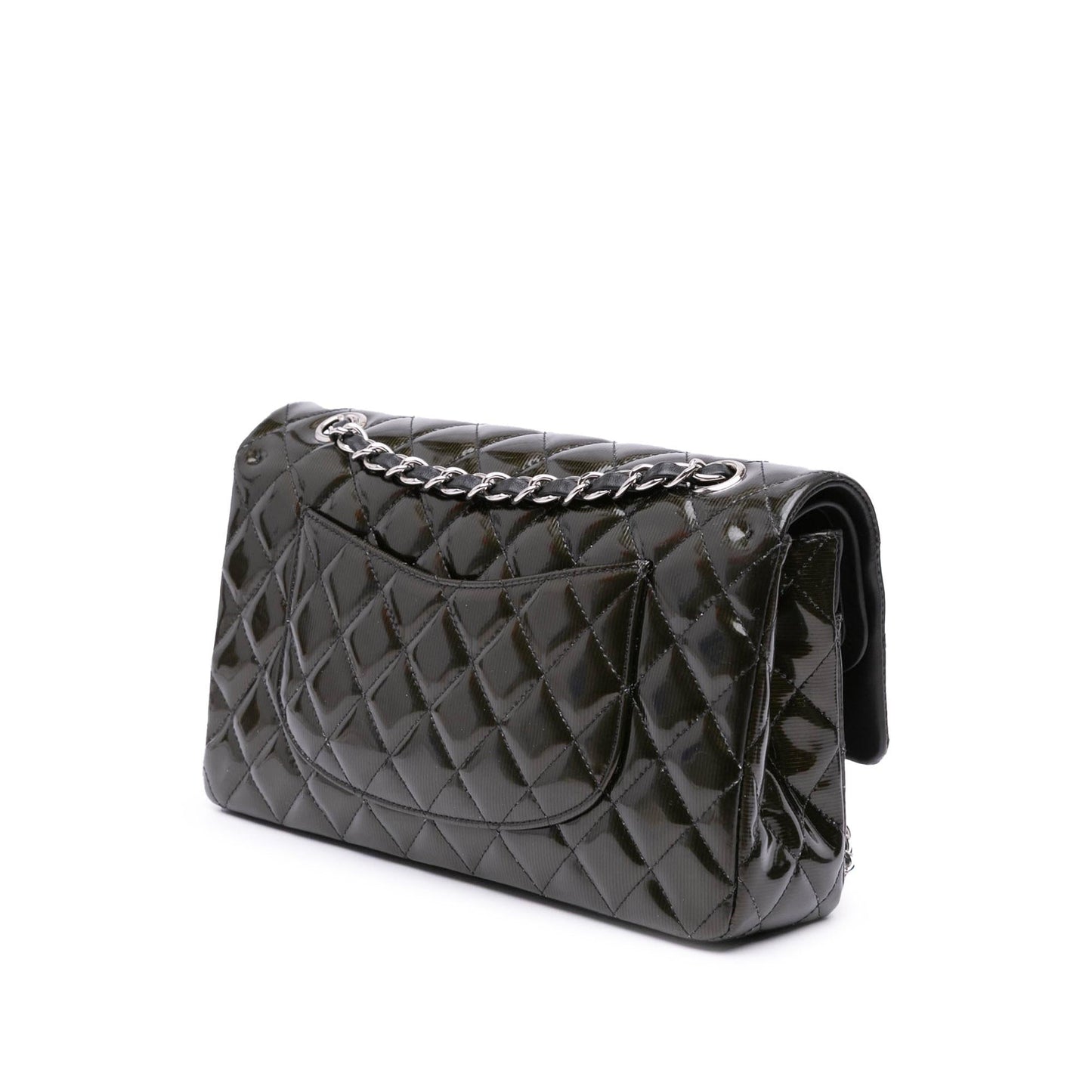 Chanel Classic Striped Patent Double Flap Handbag
