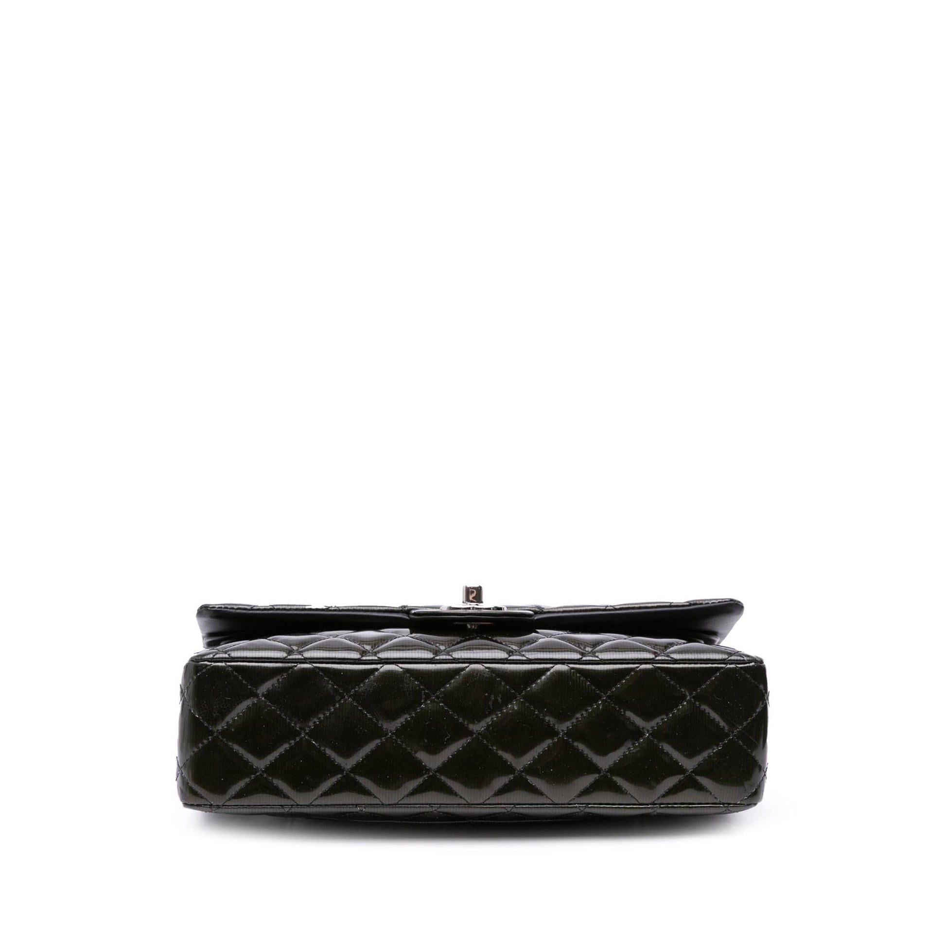 Chanel Classic Striped Patent Double Flap Handbag Flap 1