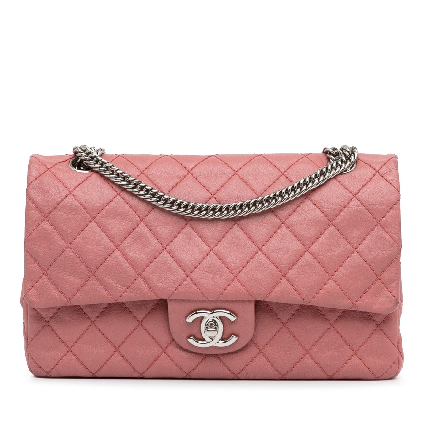 Chanel Medium Classic Washed Lambskin Bijoux Chain Double Flap (Shg-Lfeti1) Bag