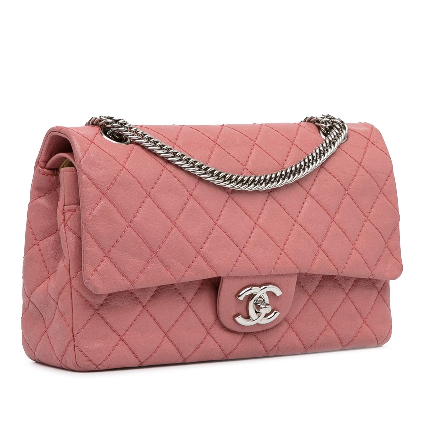 Chanel Medium Classic Washed Lambskin Bijoux Chain Double Flap (Shg-Lfeti1) Bag