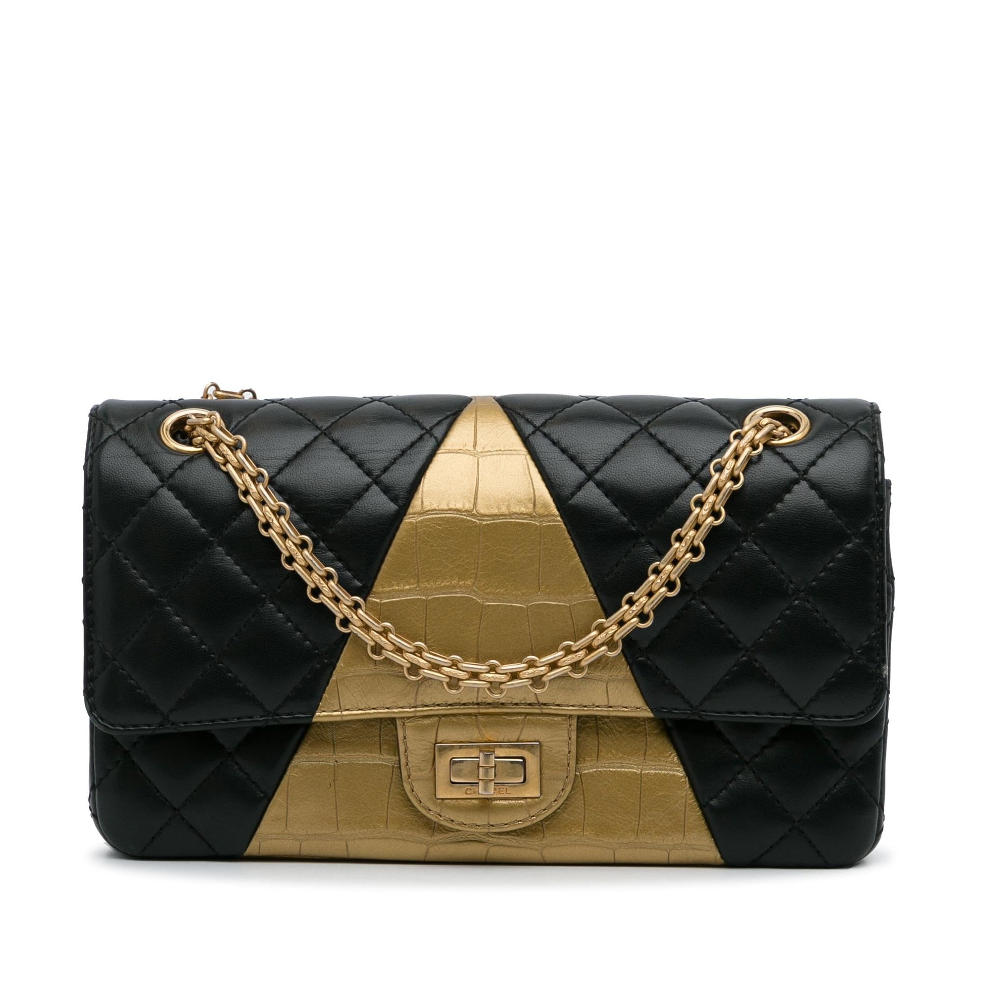 Chanel Croc Embossed Lambskin 2.55 Reissue Double Shoulder Bag Bag 2