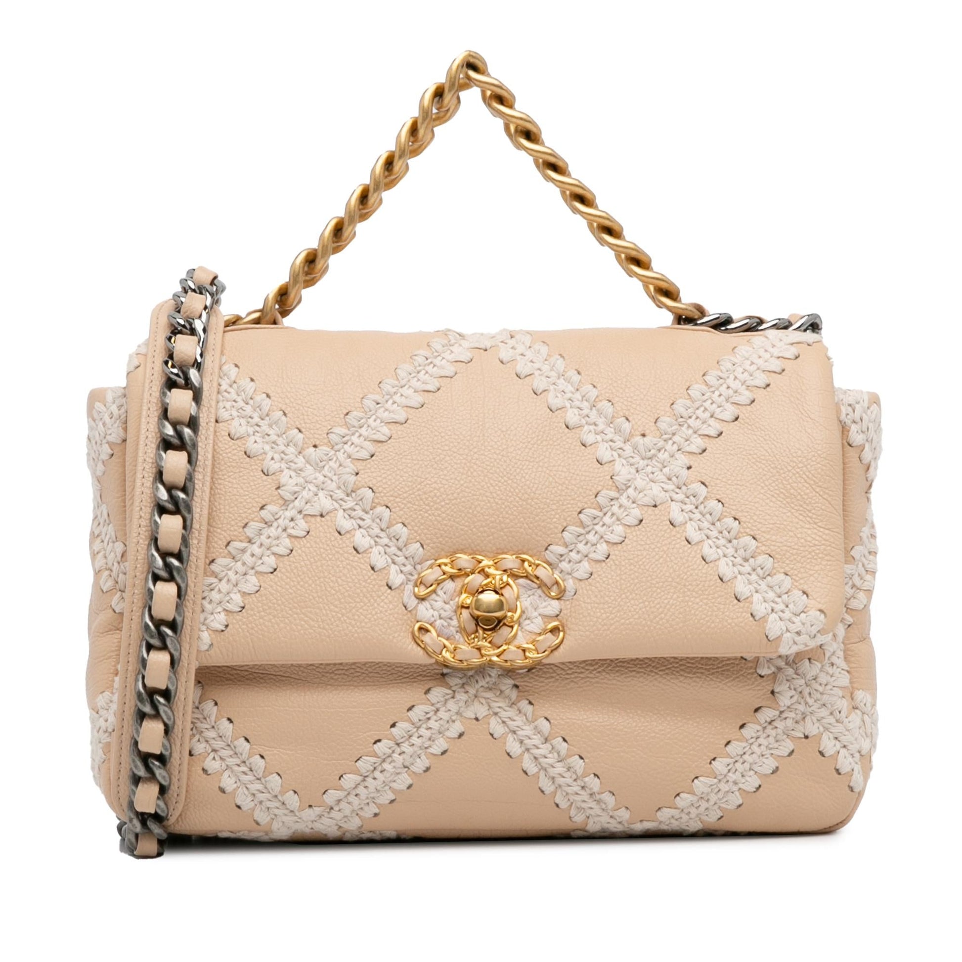 Chanel Crochet Calfskin 19 Flap Shoulder Bag