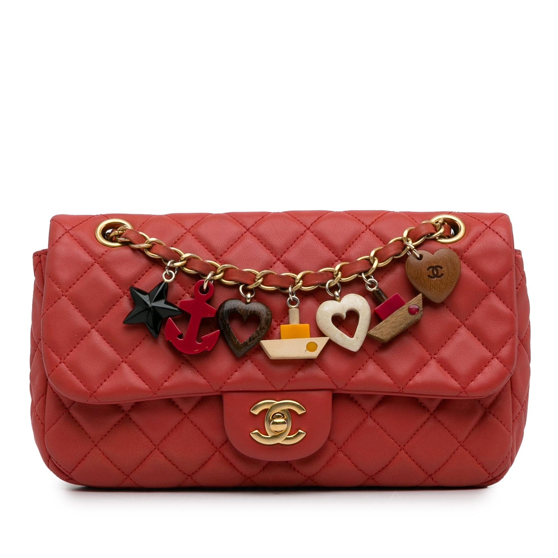 Chanel Cruise Charm Lambskin Single Flap SHG-4mr84V Key Chain