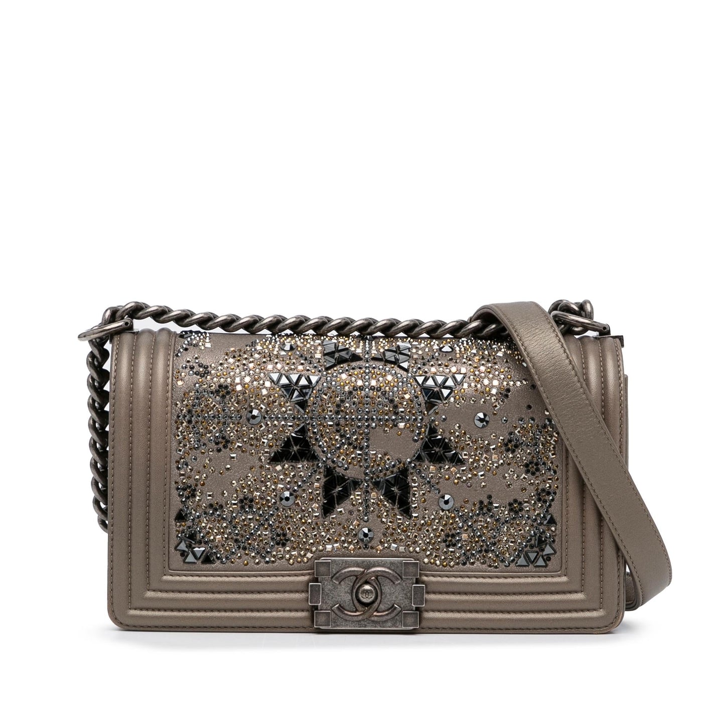 Chanel Crystal Embellished Goatskin Boy Handbag