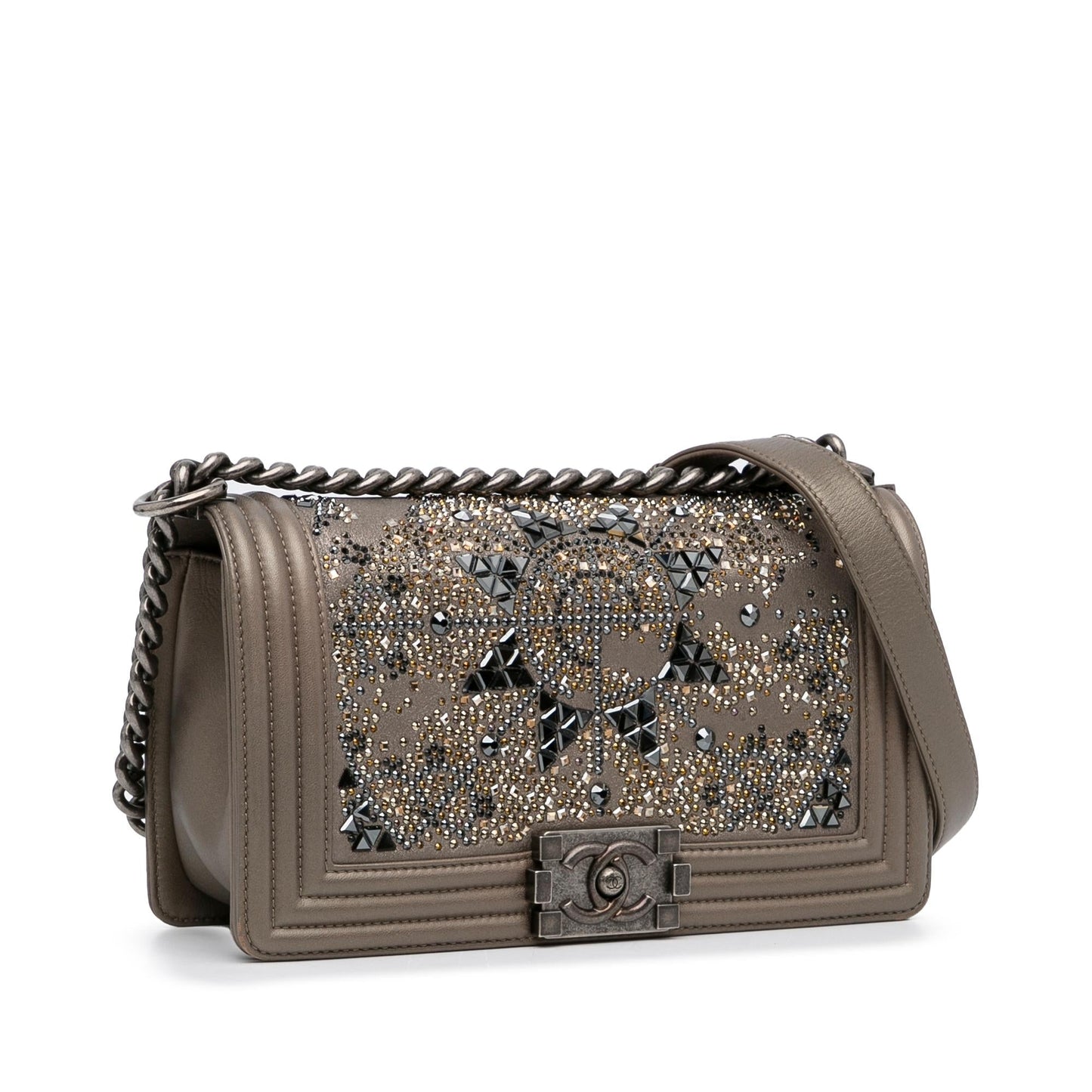 Chanel Crystal Embellished Goatskin Boy Handbag