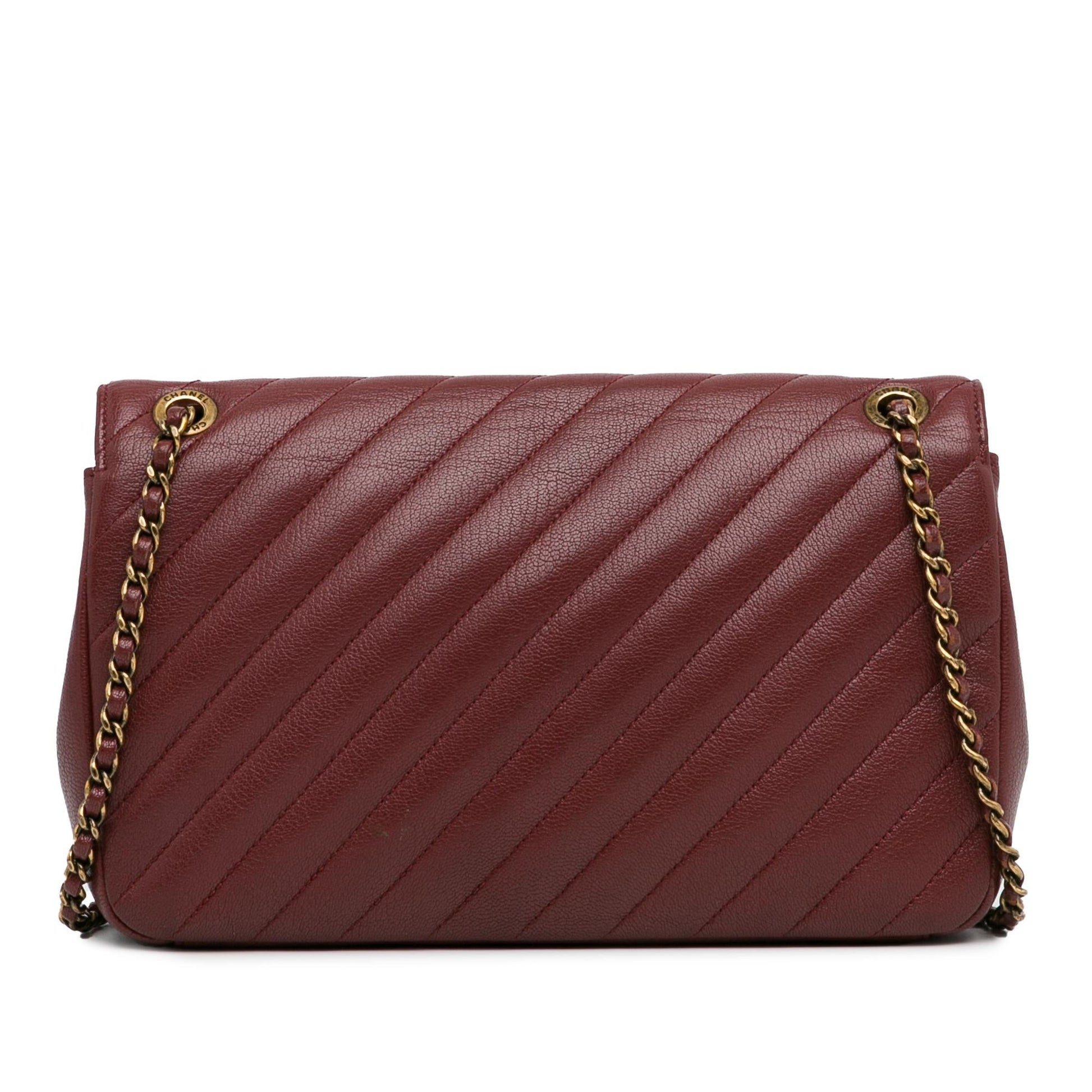 Chanel Diagonal Quilted Goatskin Flap SHG-HH5O86 Handbag