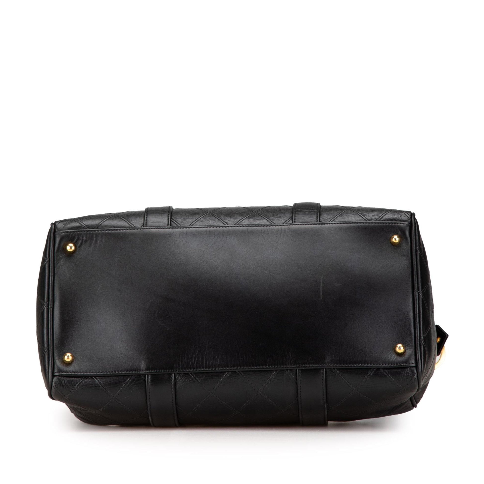 Chanel Diamond Stitch Lambskin Satchel Bag