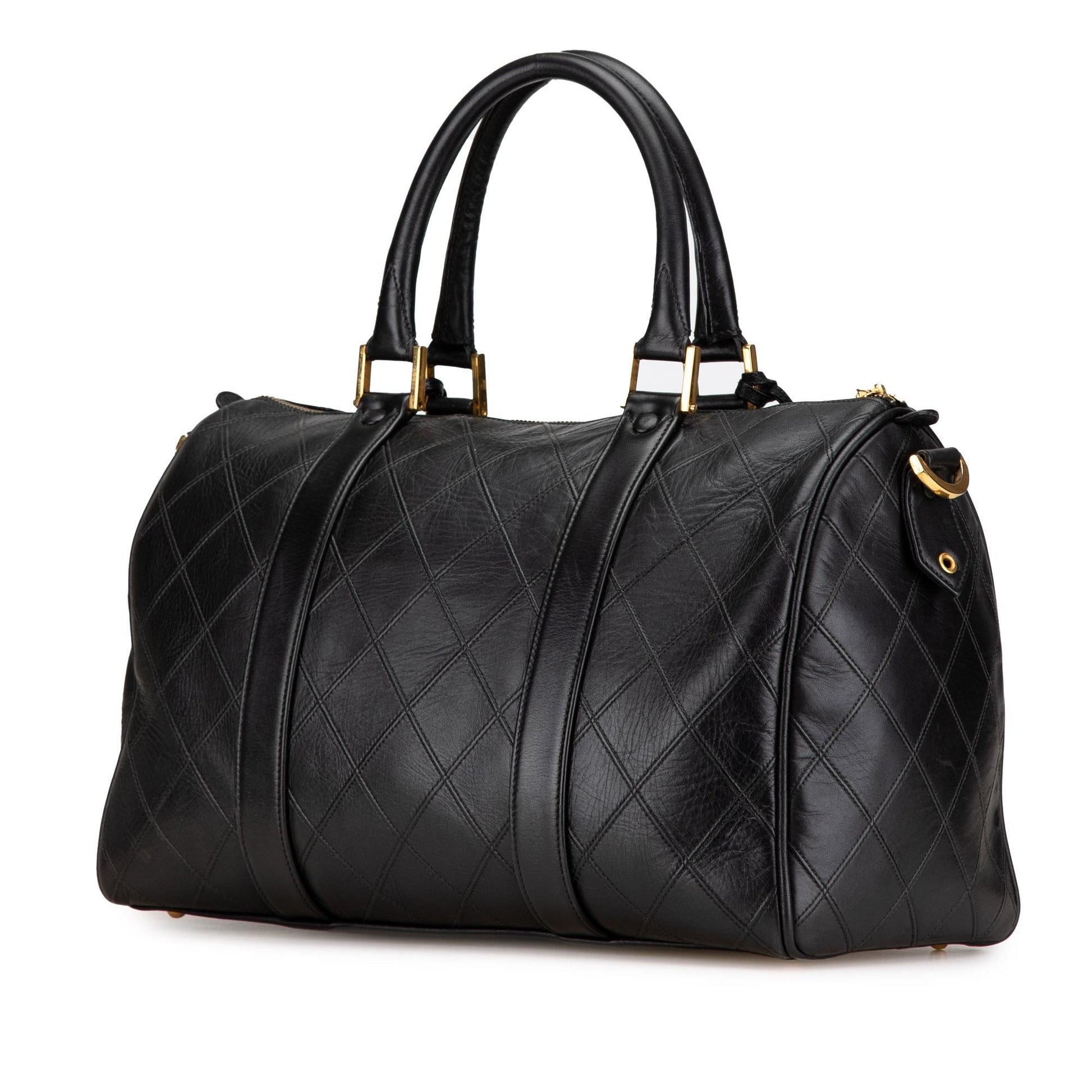 Chanel Diamond Stitch Lambskin Satchel Bag