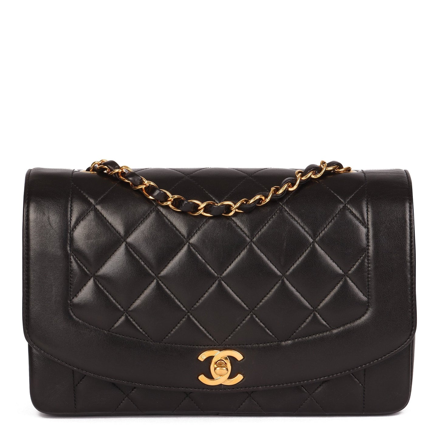 Chanel QUILTED DIANA CLASSIC SINGLE FLAP Shoulder Bag