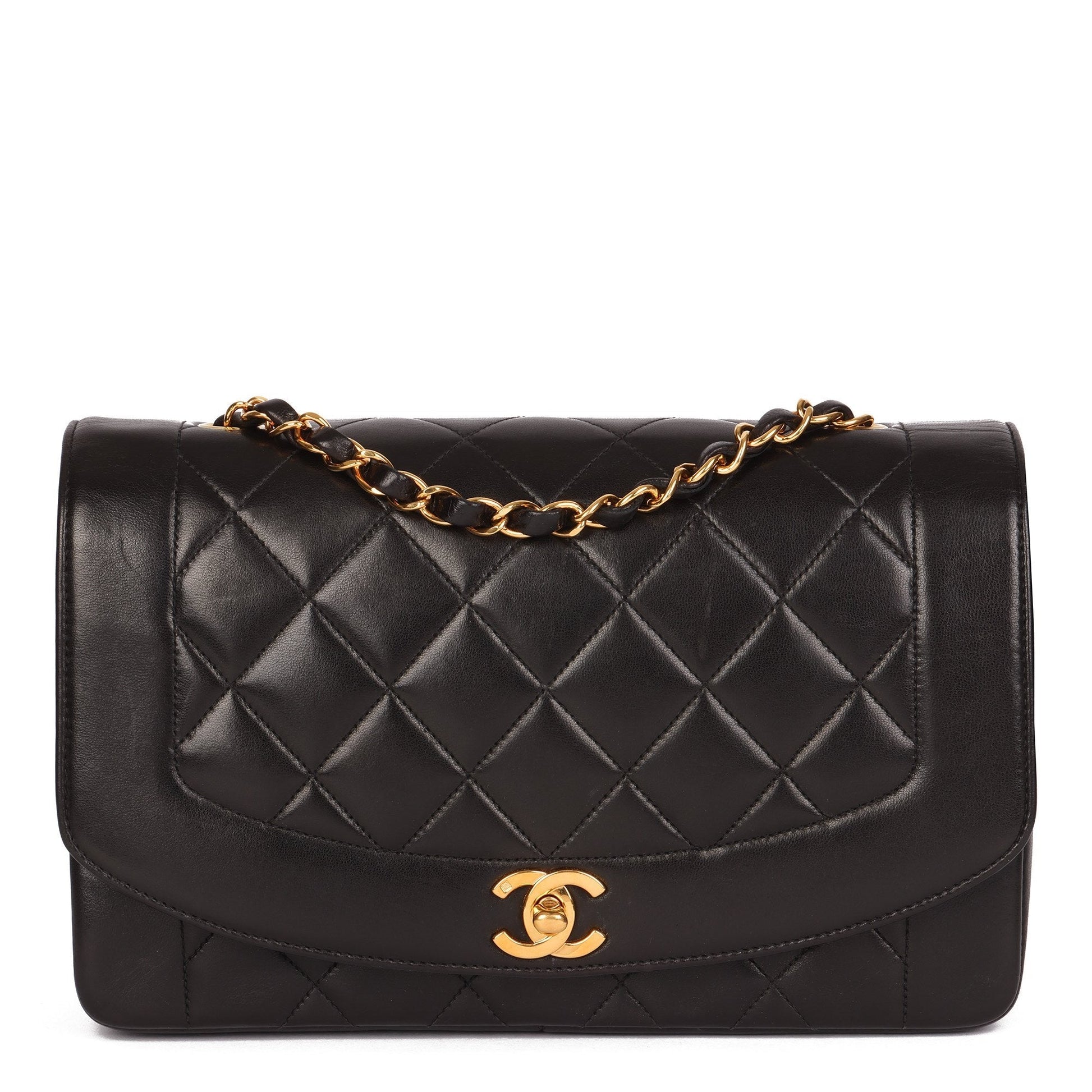 Chanel QUILTED DIANA CLASSIC SINGLE FLAP Shoulder Bag