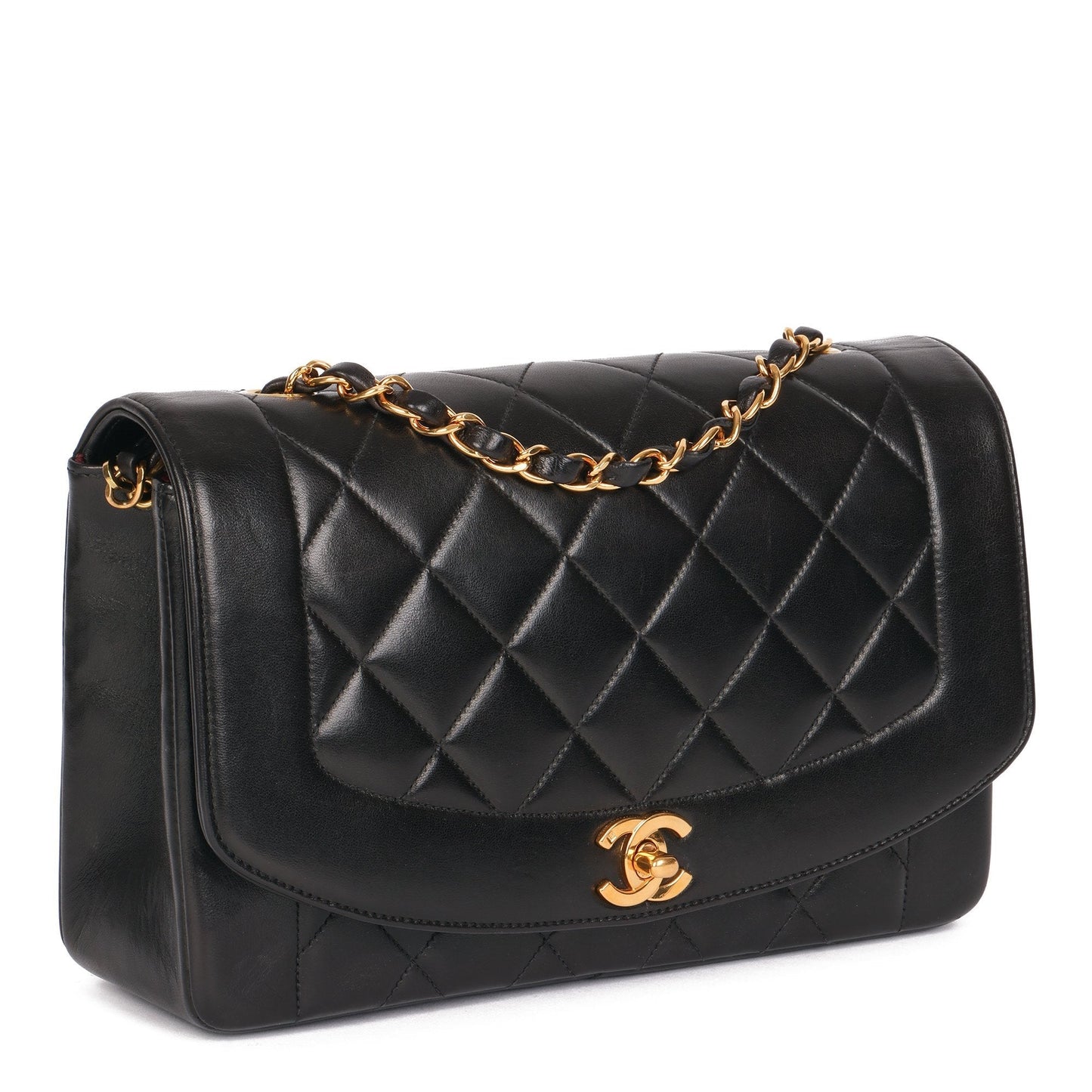 Chanel QUILTED DIANA CLASSIC SINGLE FLAP Shoulder Bag