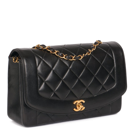 Chanel QUILTED DIANA CLASSIC SINGLE FLAP Shoulder Bag