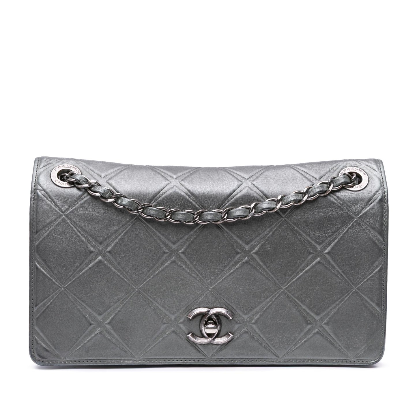 Chanel Embossed Calfskin Propeller Flap Handbag
