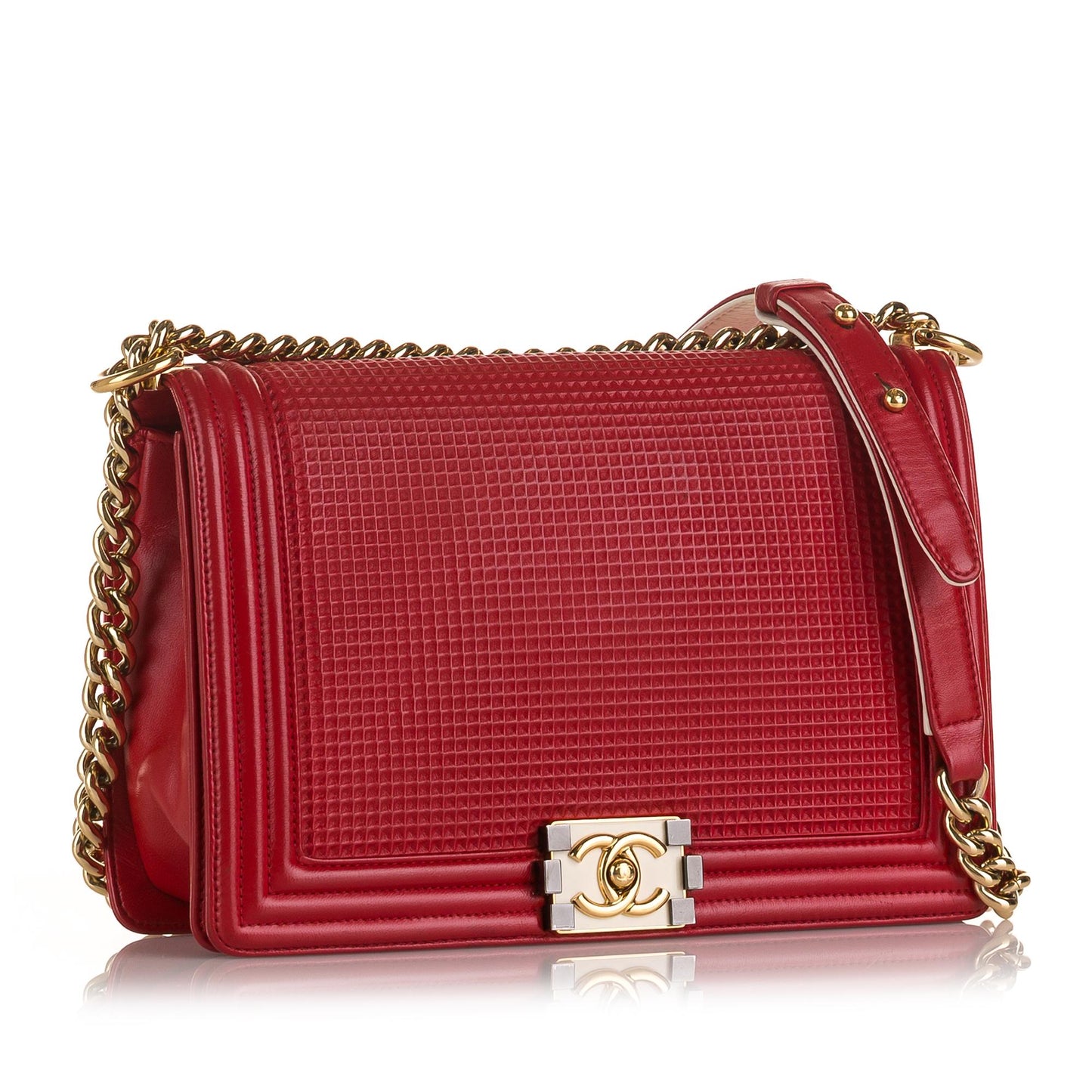 Chanel Embossed Cube Boy Flap SHG-FAdspW Handbag