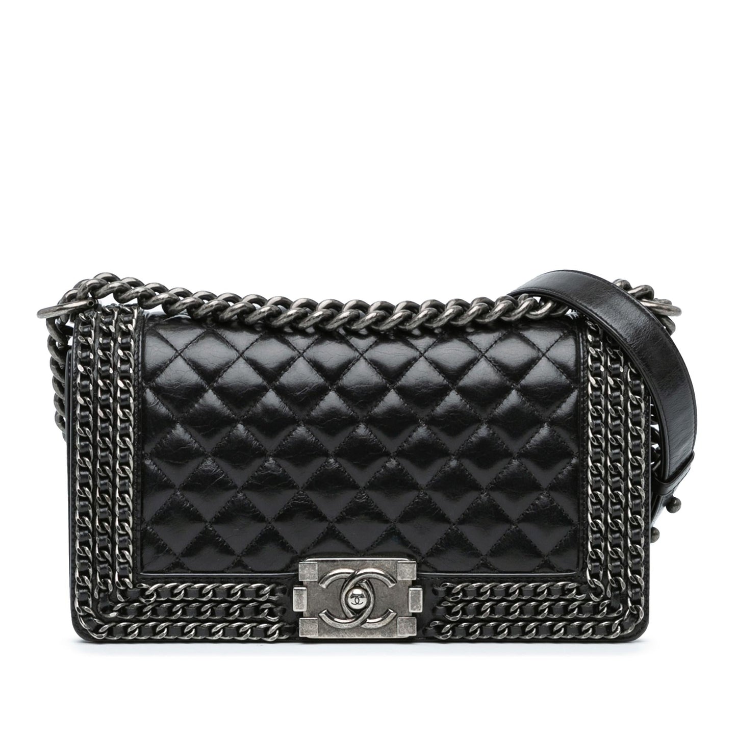 Chanel Glazed Calfskin Around Boy Flap SHG-DFQBG5 Handbag