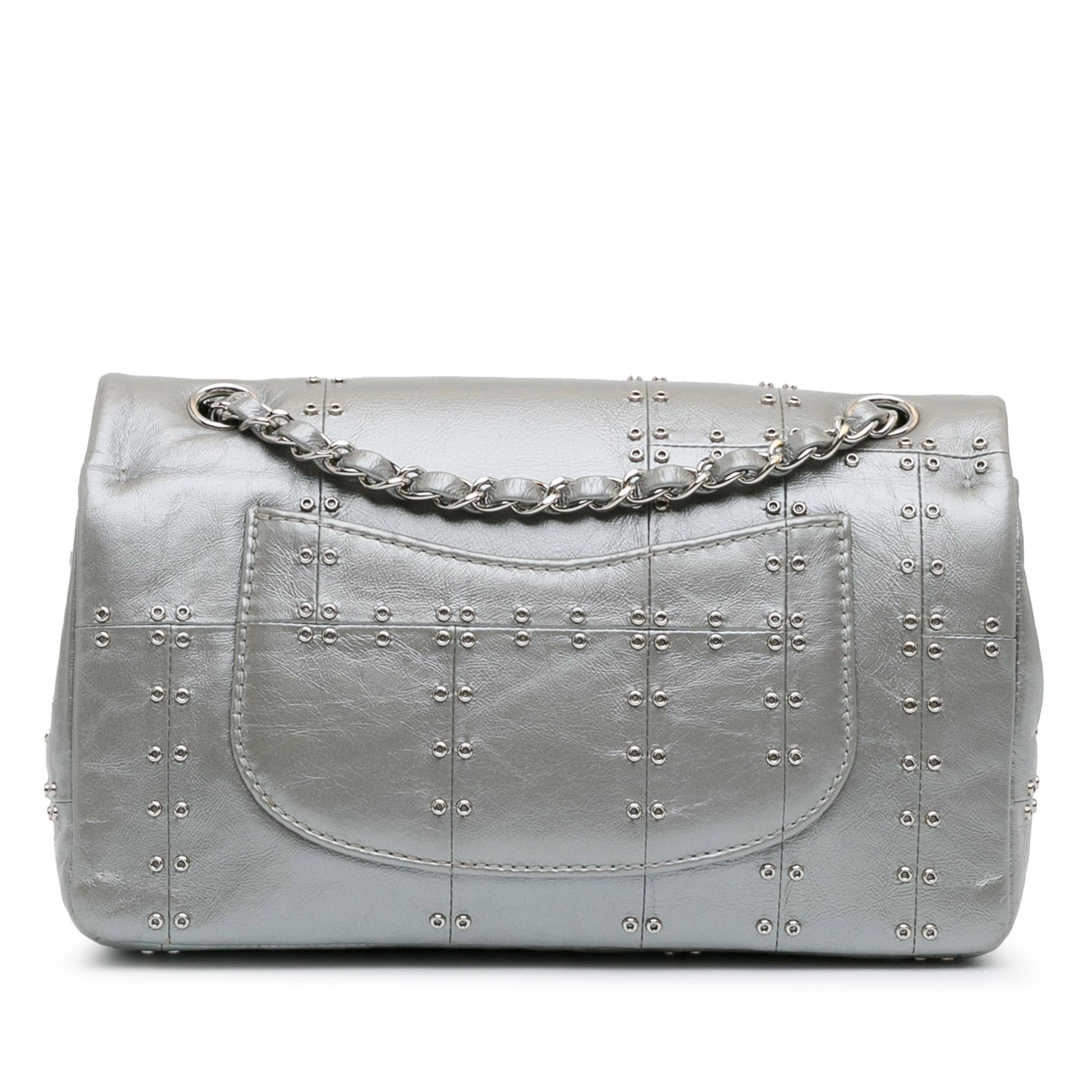 Chanel Glazed Calfskin Grommet Embellished Airline Double Handbag Shg Fbozo4