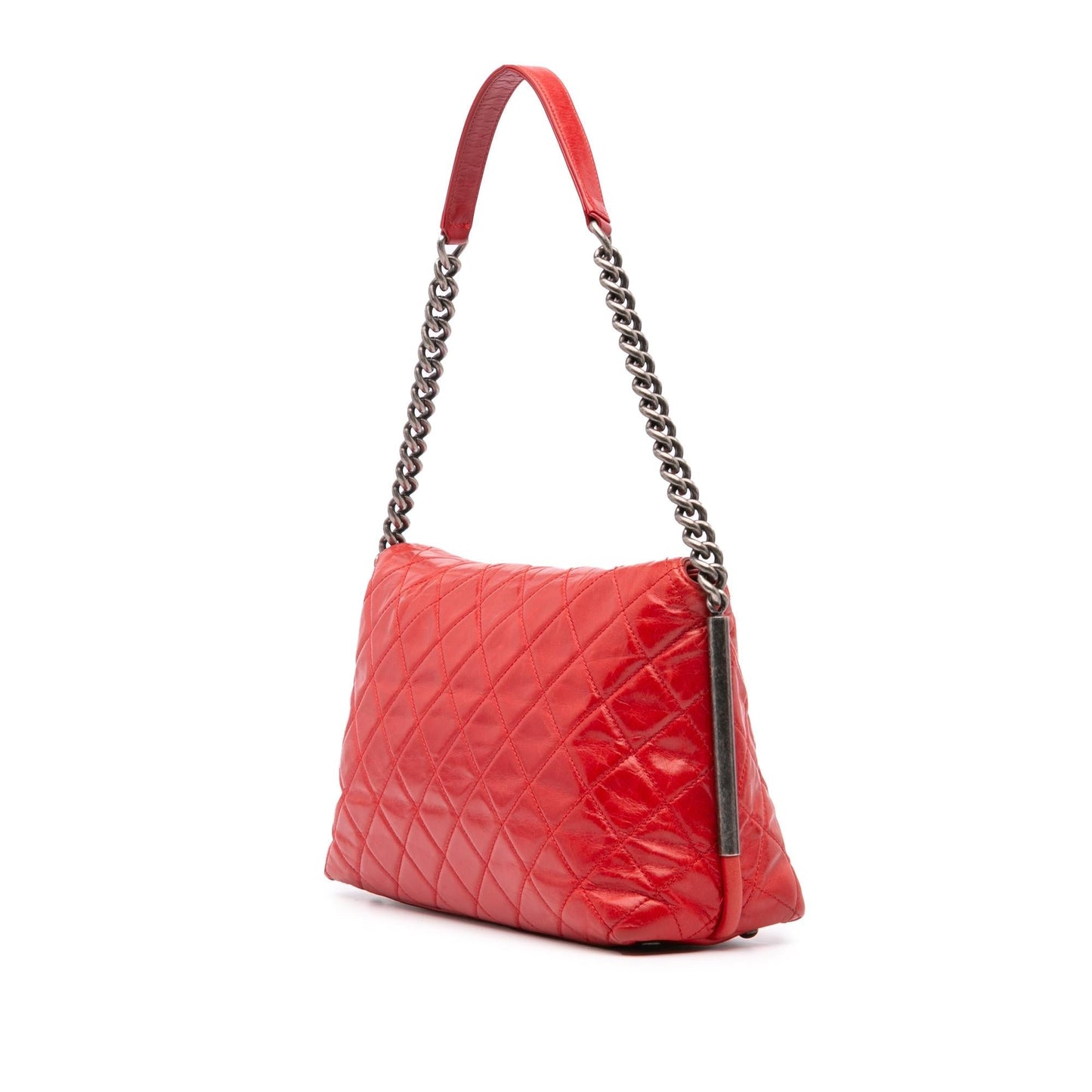 Chanel Glazed Calfskin Stitch It Fold Over Handbag
