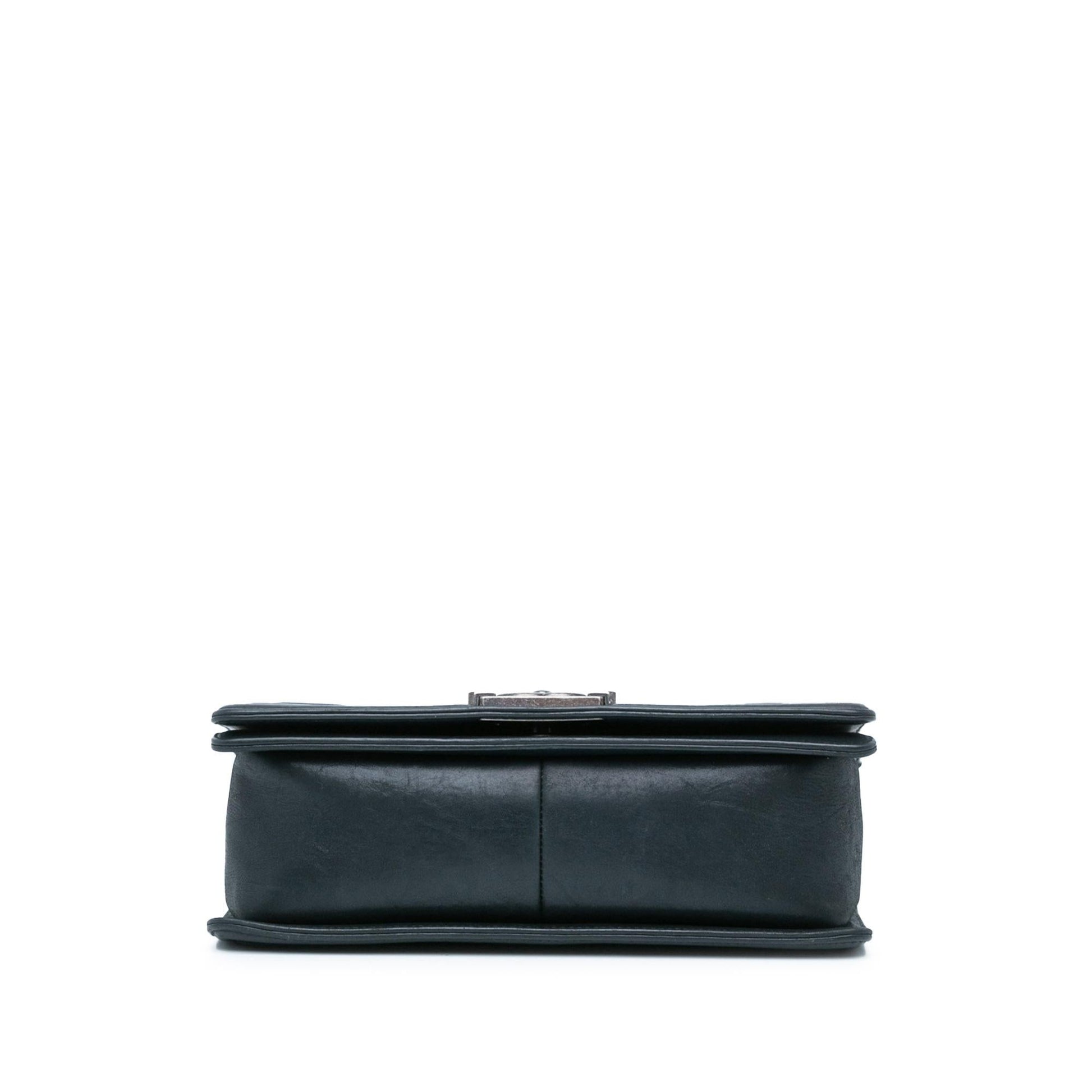 Chanel Iridescent Calfskin Double Stitch Boy Flap Handbag