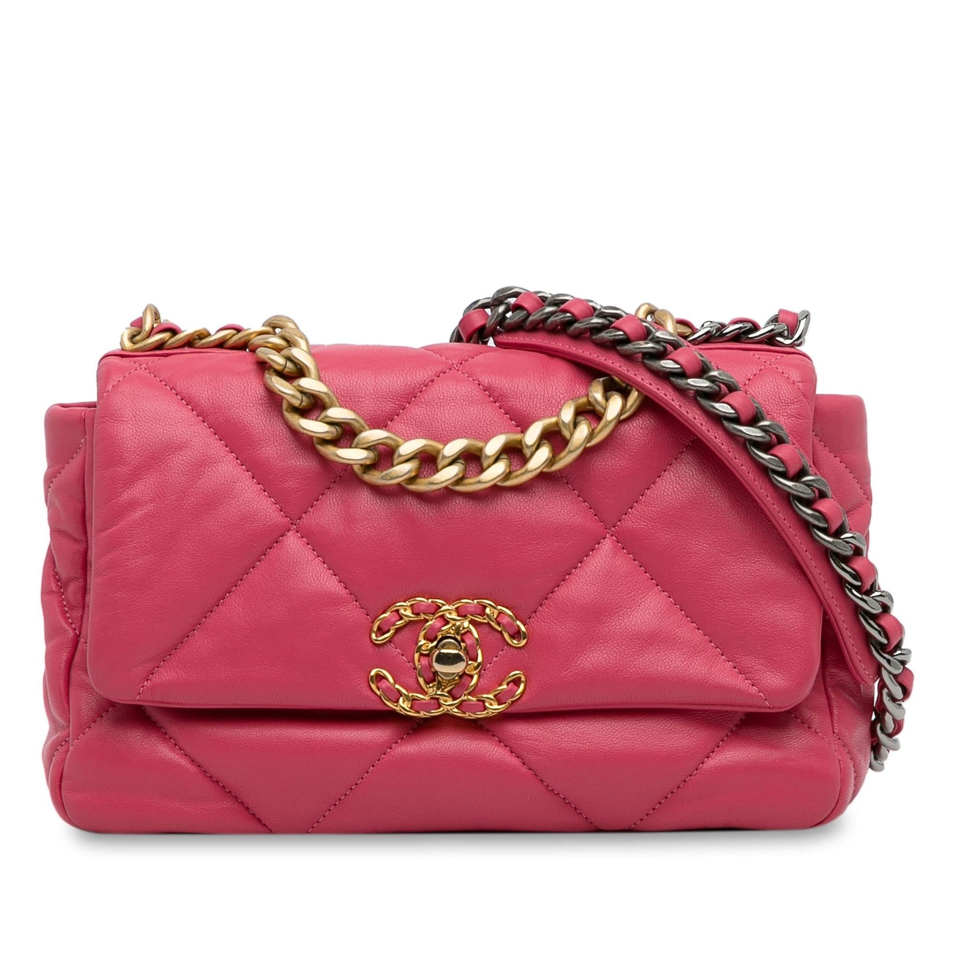 Chanel Lambskin 19 Flap Handbag Shg B0Yuk3