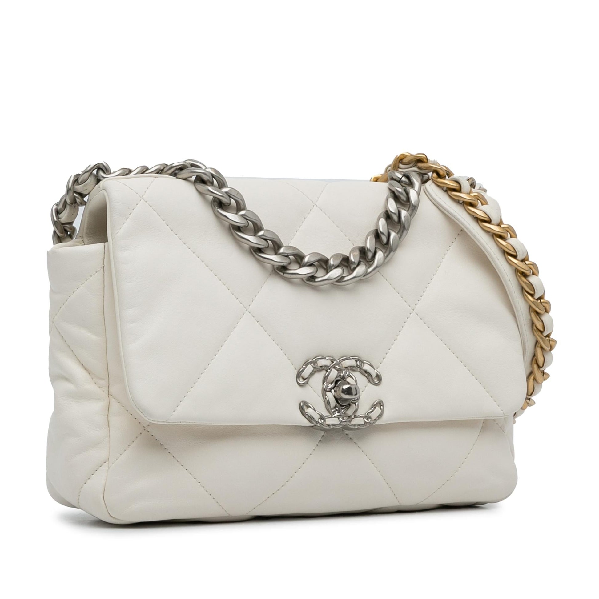 Chanel Lambskin 19 Flap Handbag Shg Aekgrk