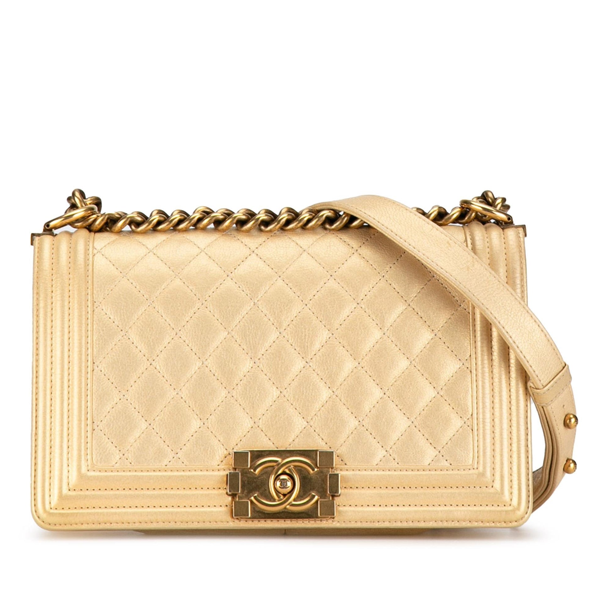 Chanel Medium Lambskin Boy Flap (Shg-Dlblun) Bag