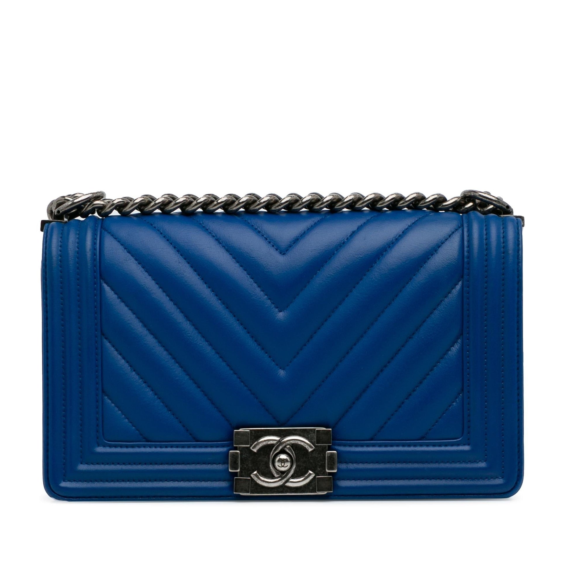 Chanel Lambskin Chevron Boy Flap Handbag