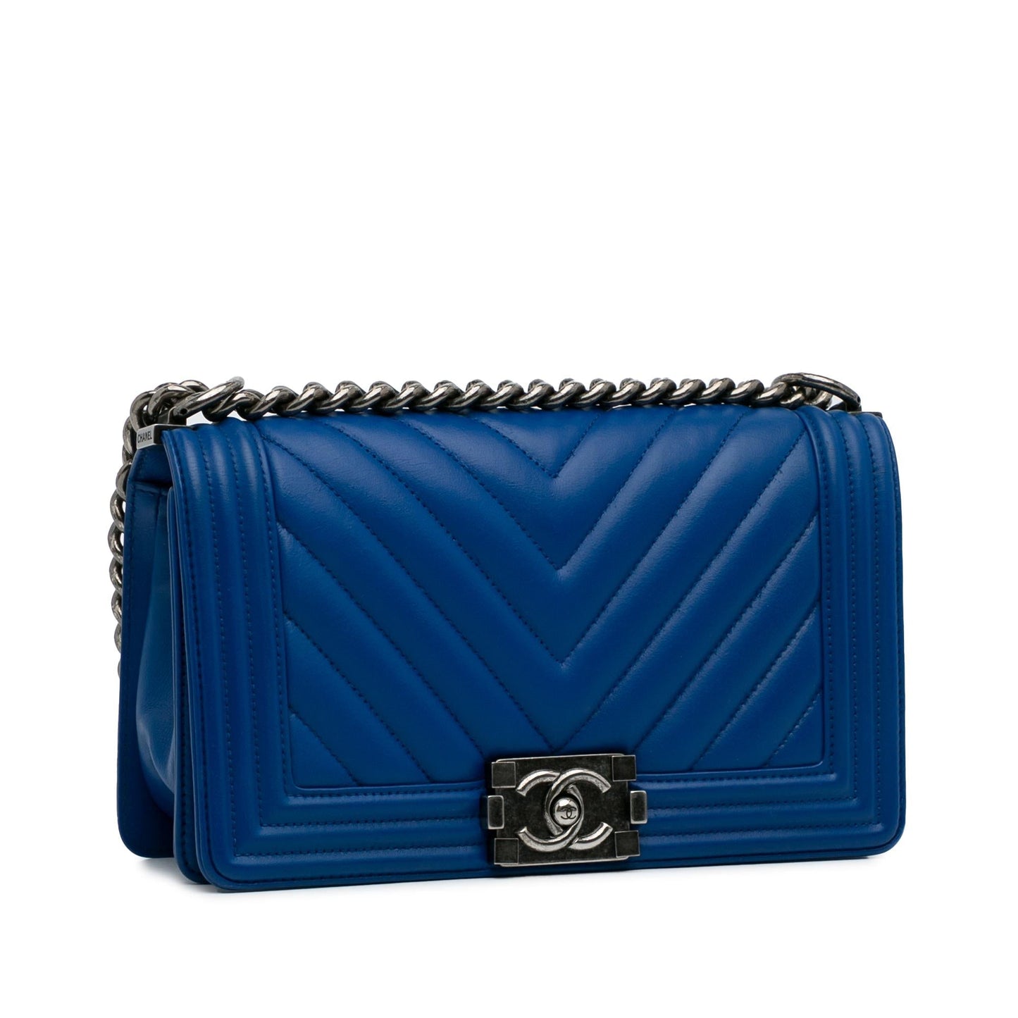 Chanel Lambskin Chevron Boy Flap Handbag