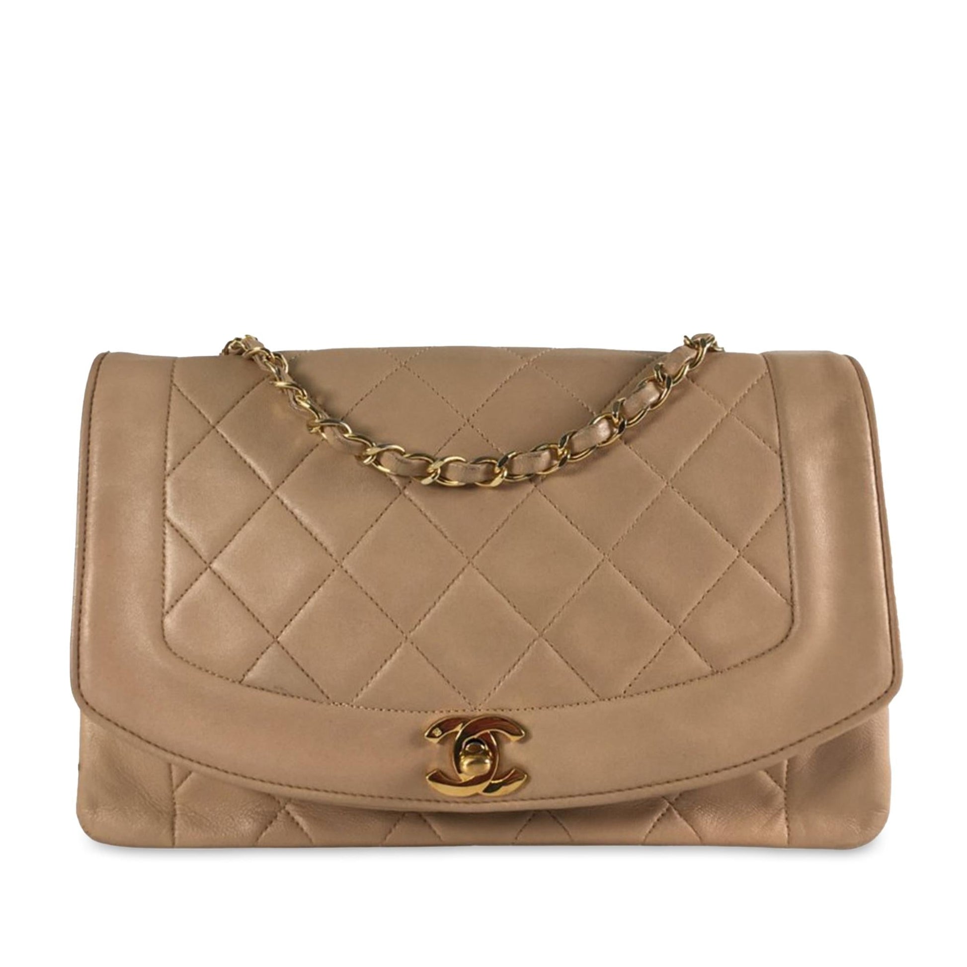 Chanel Medium Lambskin Diana Flap (Shg-Wy7Su4) Bag