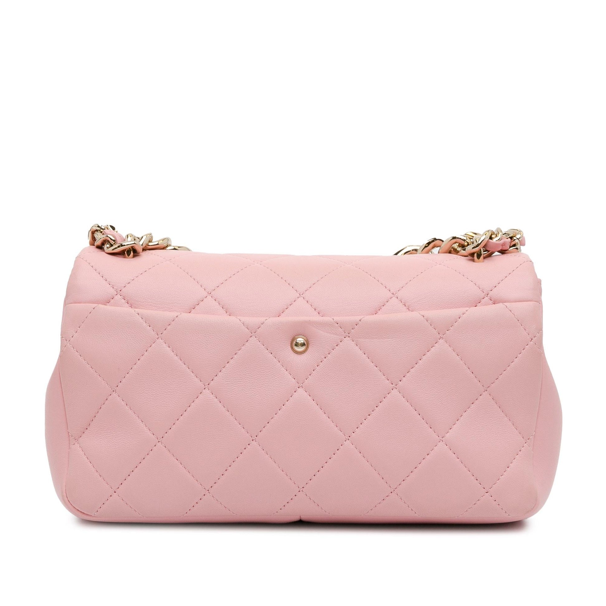 Chanel Medium Lambskin Elegant Chain Single Flap (SHG-QrQefy)