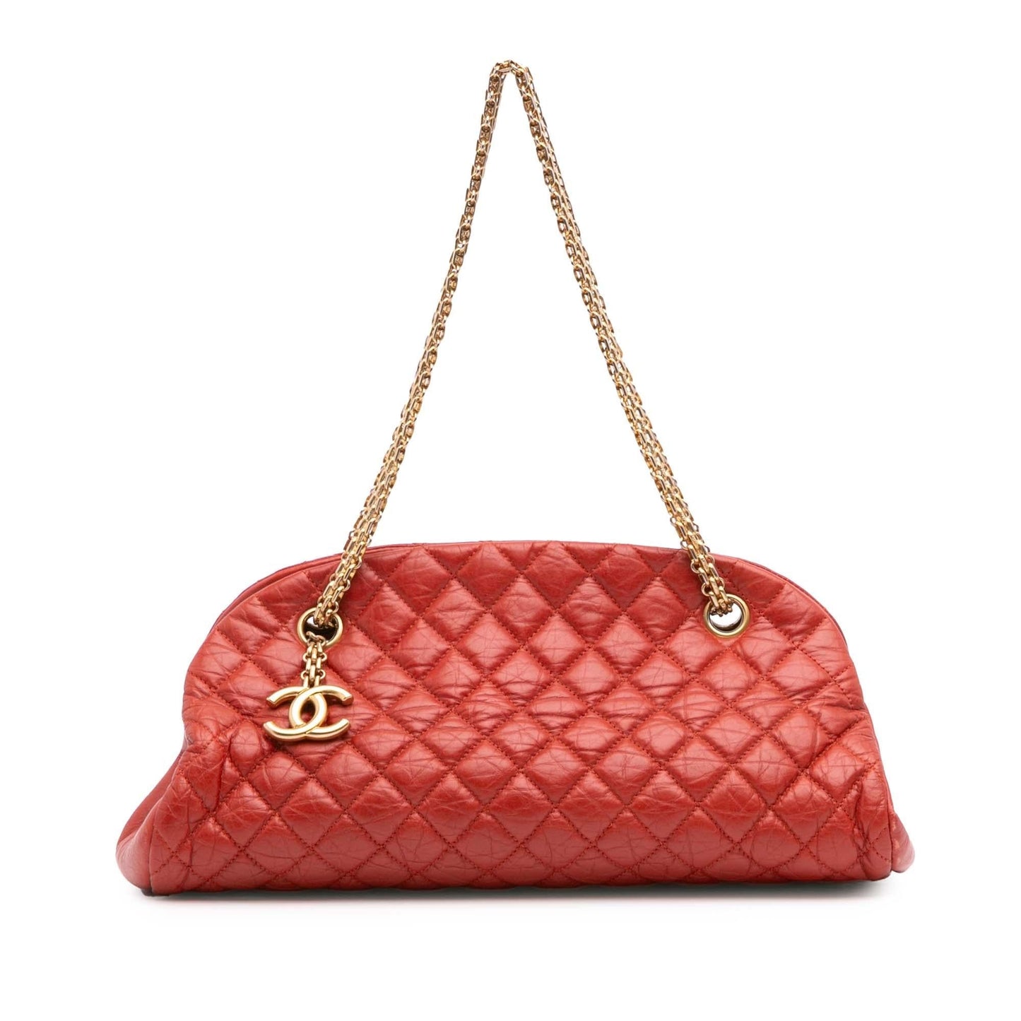 Chanel Lambskin Just Mademoiselle Bowling Handbag