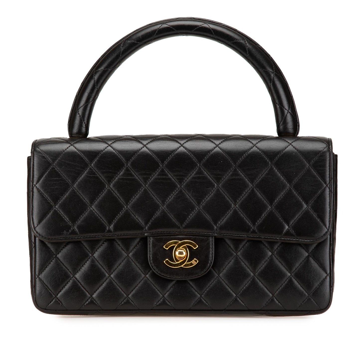 Chanel Lambskin Kelly Parent Top Handle Handbag