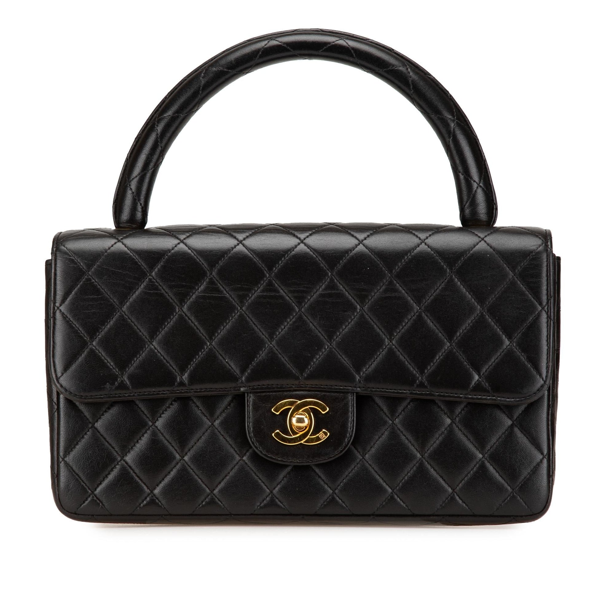 Chanel Lambskin Kelly Parent Top Handle Handbag