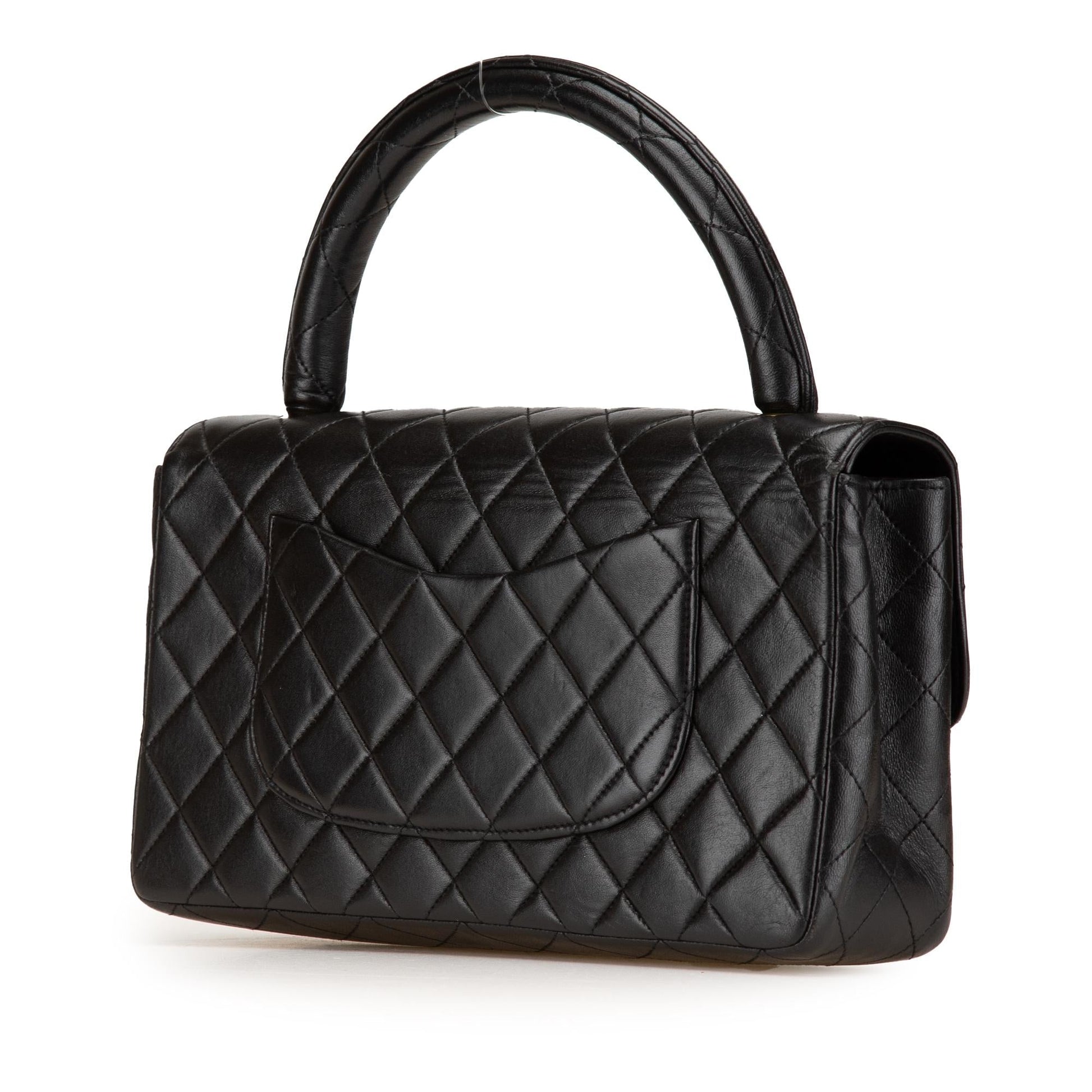 Chanel Lambskin Kelly Parent Top Handle Handbag