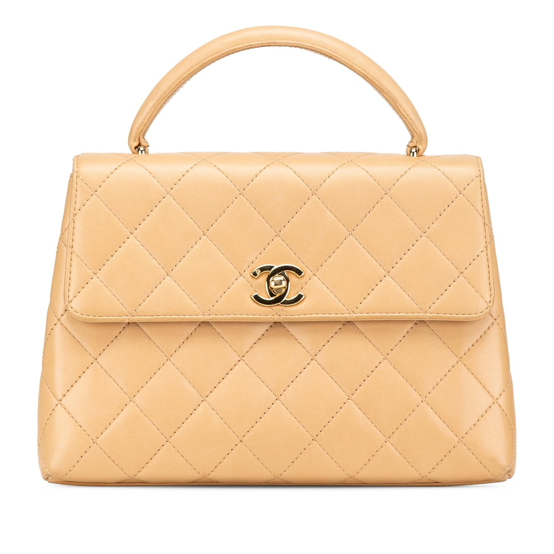 Chanel Lambskin Kelly Top Handle Handbag Handle Bag