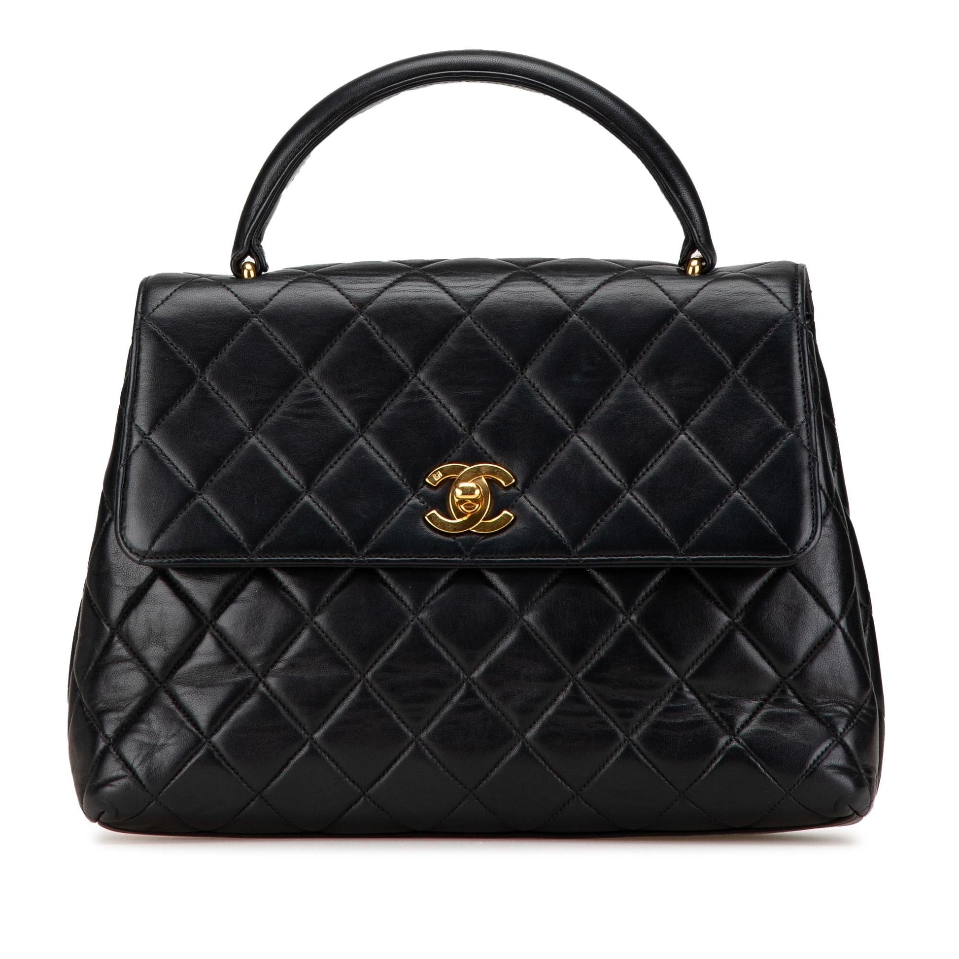 Chanel Lambskin Kelly Top Handle Handbag Bag 1