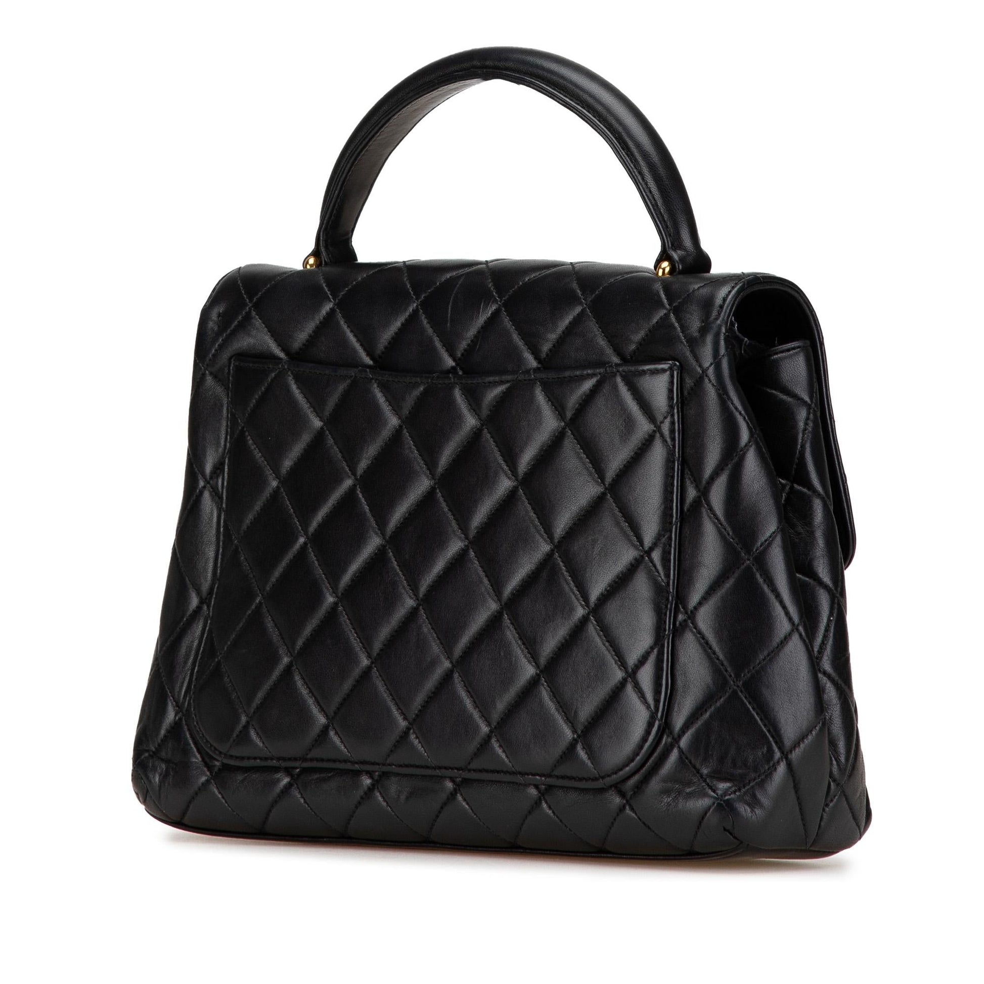 Chanel Lambskin Kelly Top Handle Handbag Bag 1