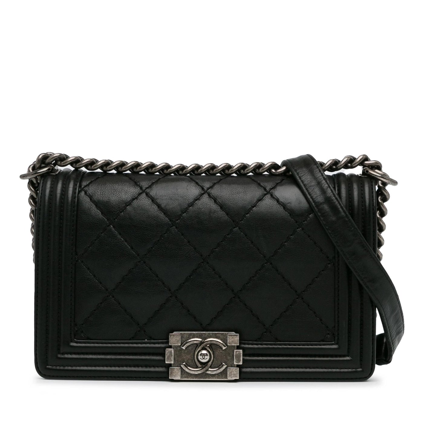 Chanel Lambskin Stitch It Boy Flap SHG-QrNhc7 Handbag