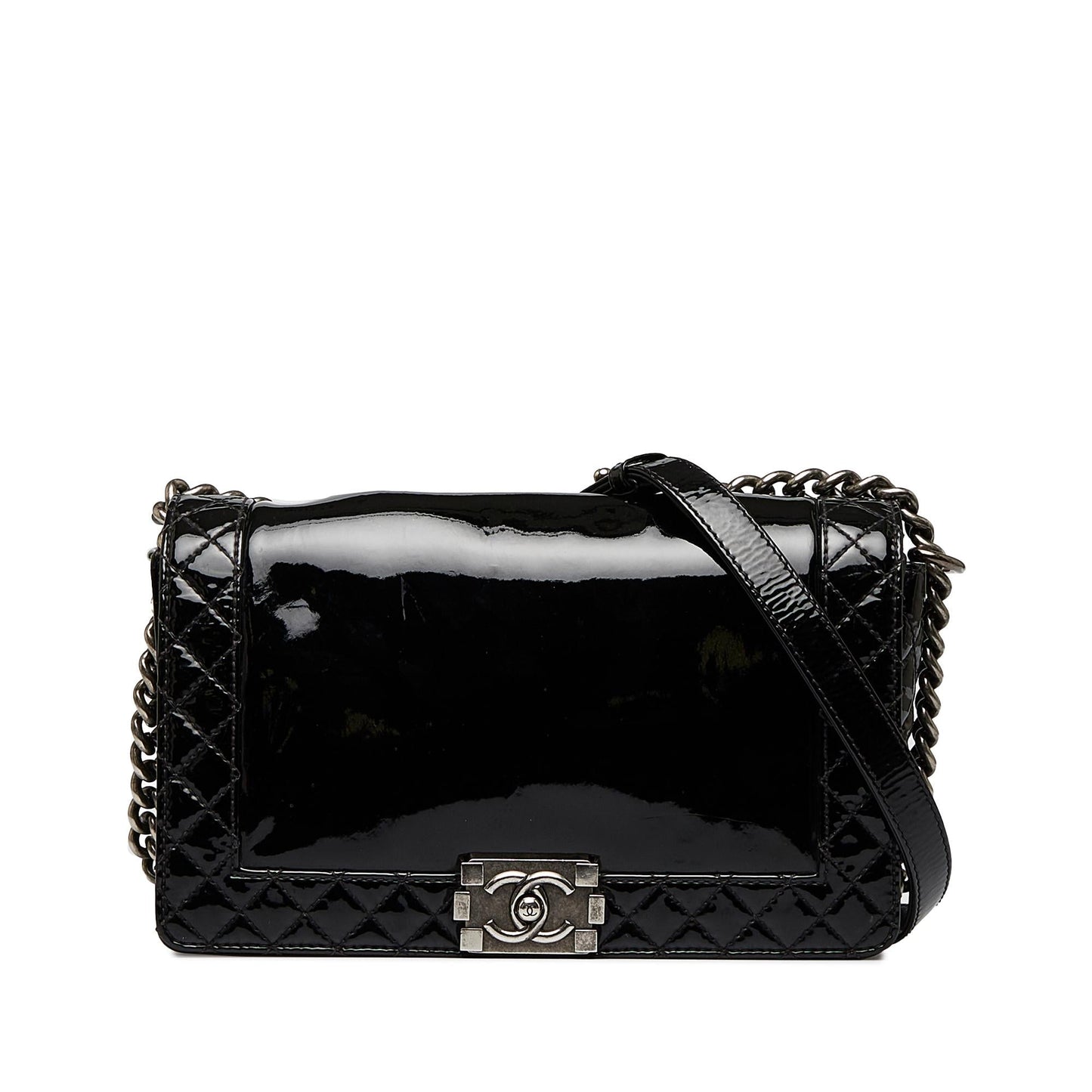 Chanel Patent Boy Reverso Flap Handbag Flap 2