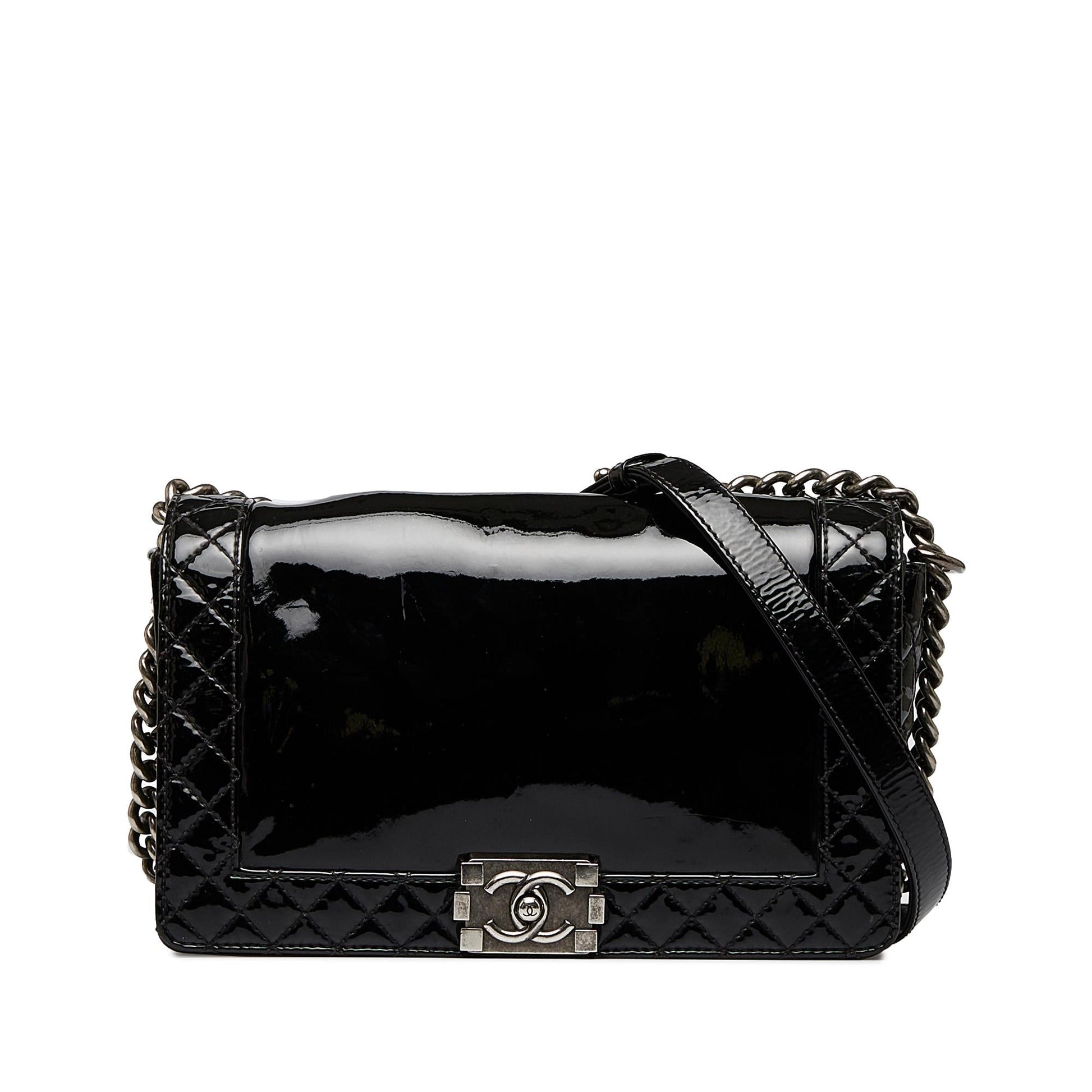 Chanel Patent Boy Reverso Flap Handbag Flap 2