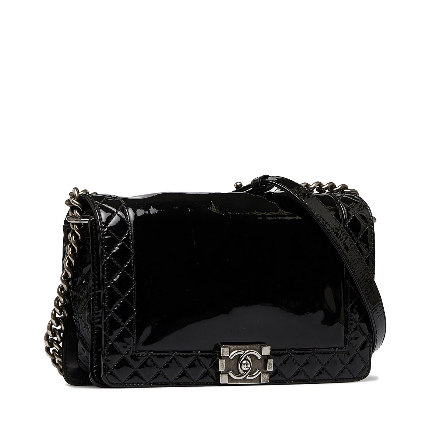 Chanel Patent Boy Reverso Flap Handbag Flap 2