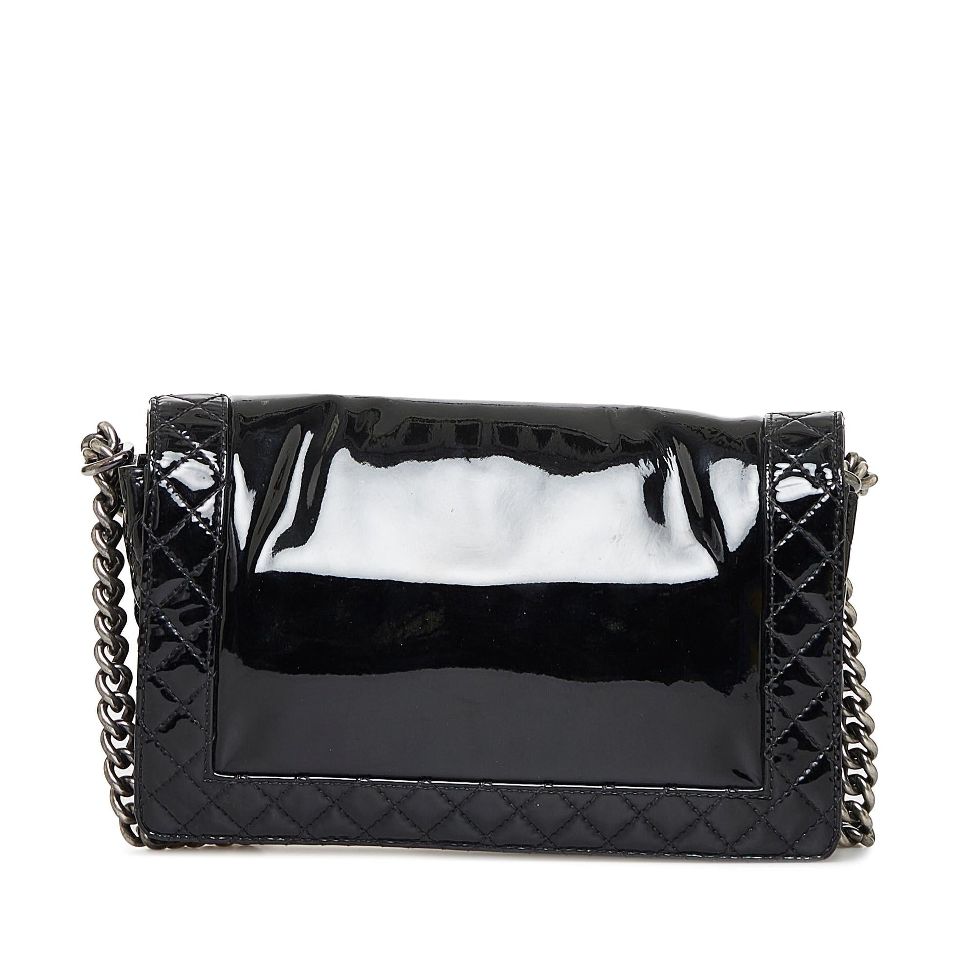 Chanel Patent Boy Reverso Flap Handbag Flap 3