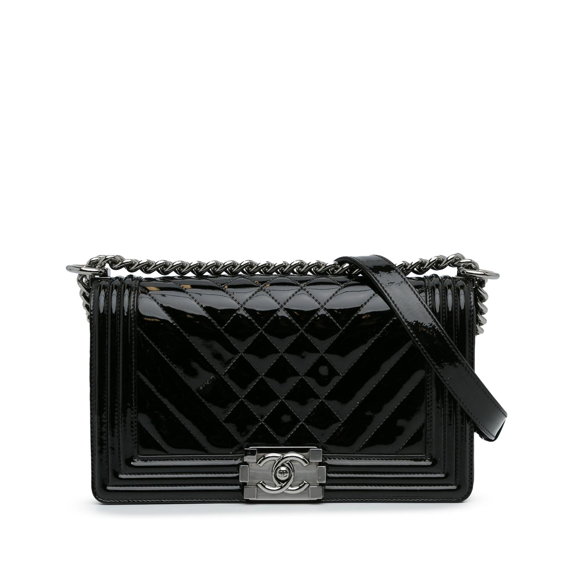 Chanel Patent Chevron Boy Flap SHG-vpSXfu Handbag