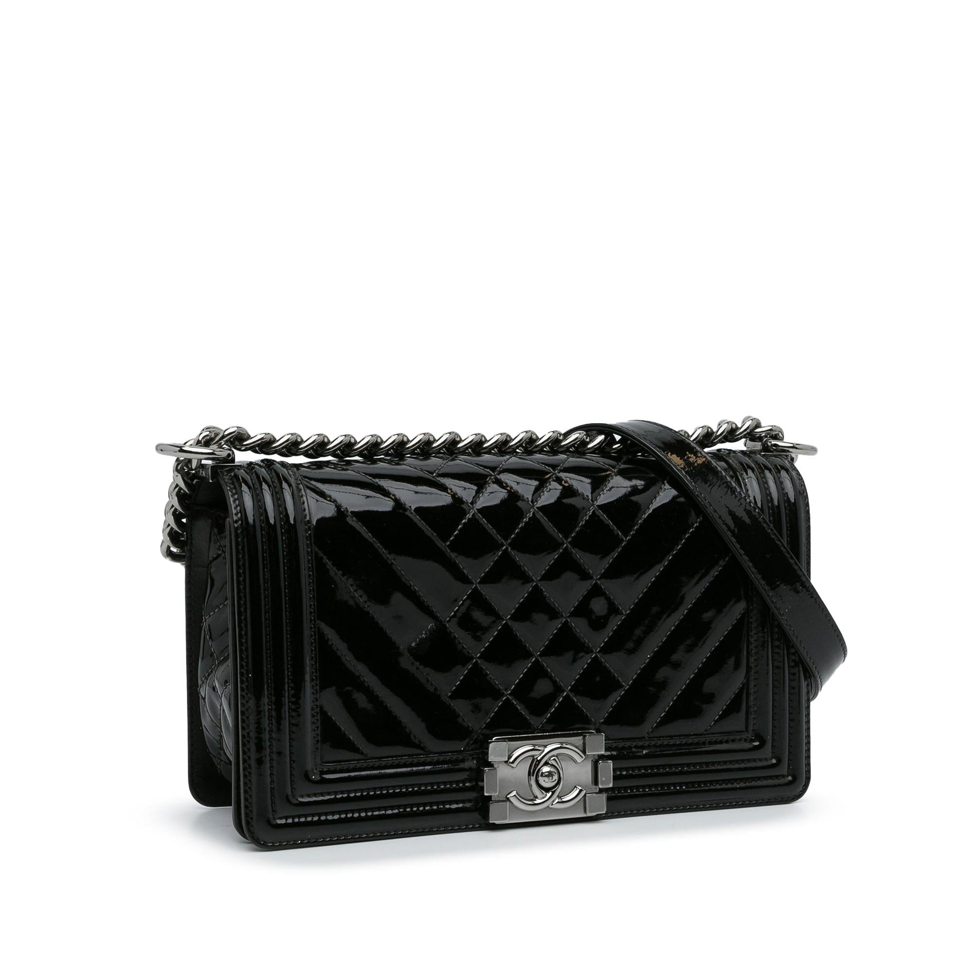 Chanel Patent Chevron Boy Flap SHG-vpSXfu Handbag