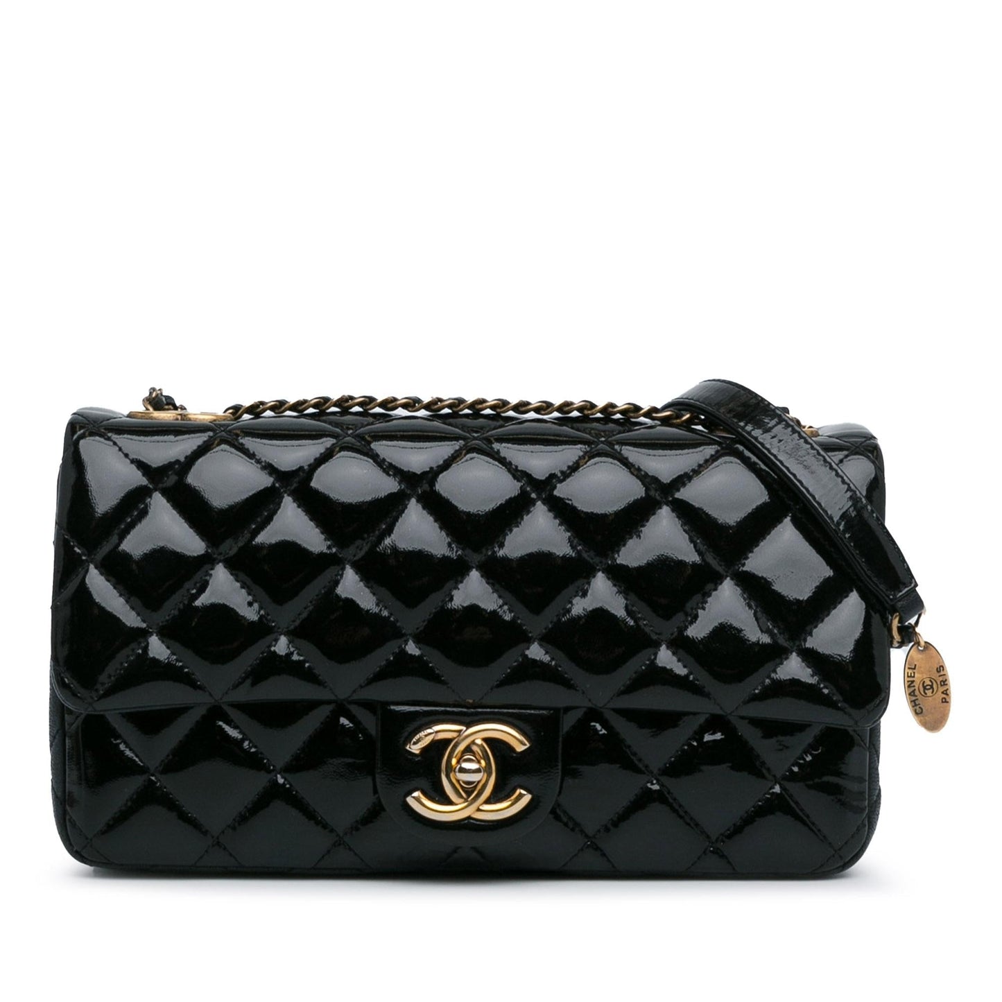 Chanel Patent Goatskin CC Eyelet Flap SHG-Et4xHu Handbag