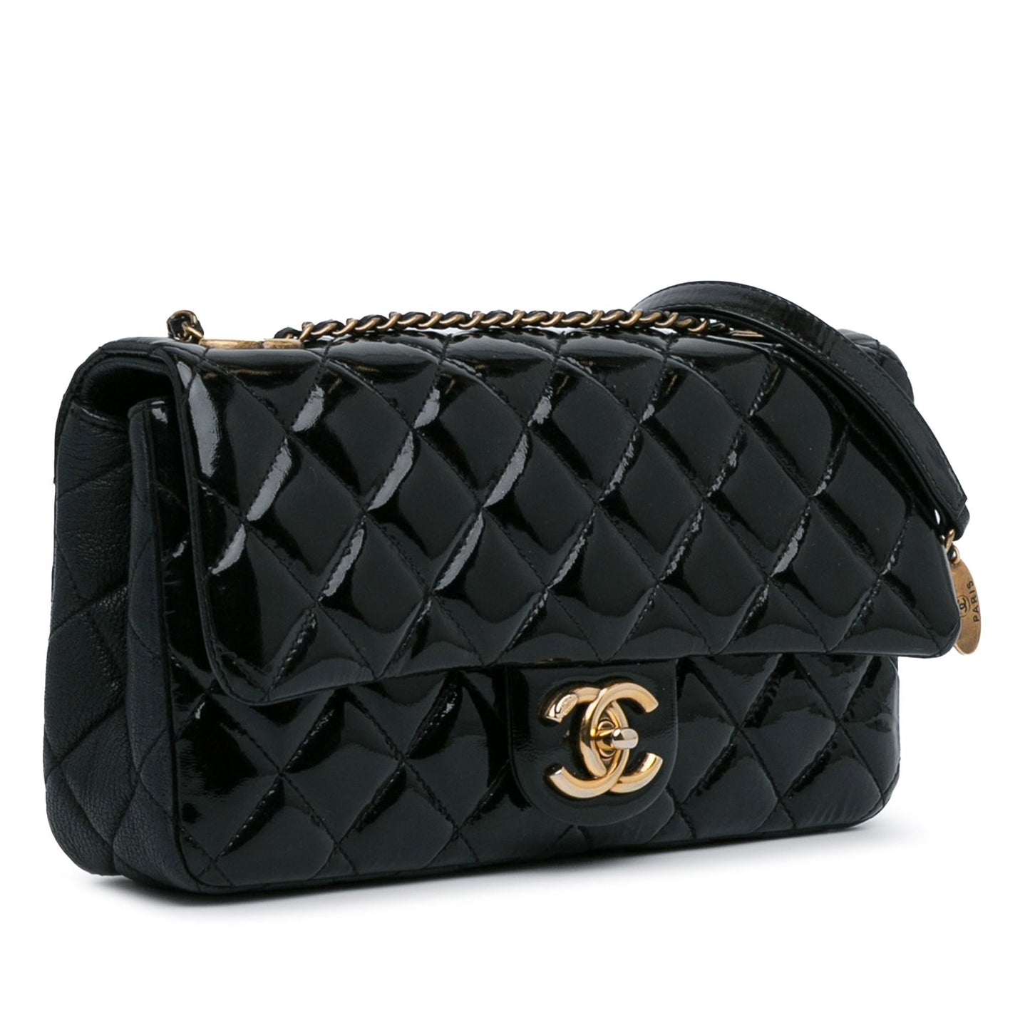 Chanel Patent Goatskin CC Eyelet Flap SHG-Et4xHu Handbag