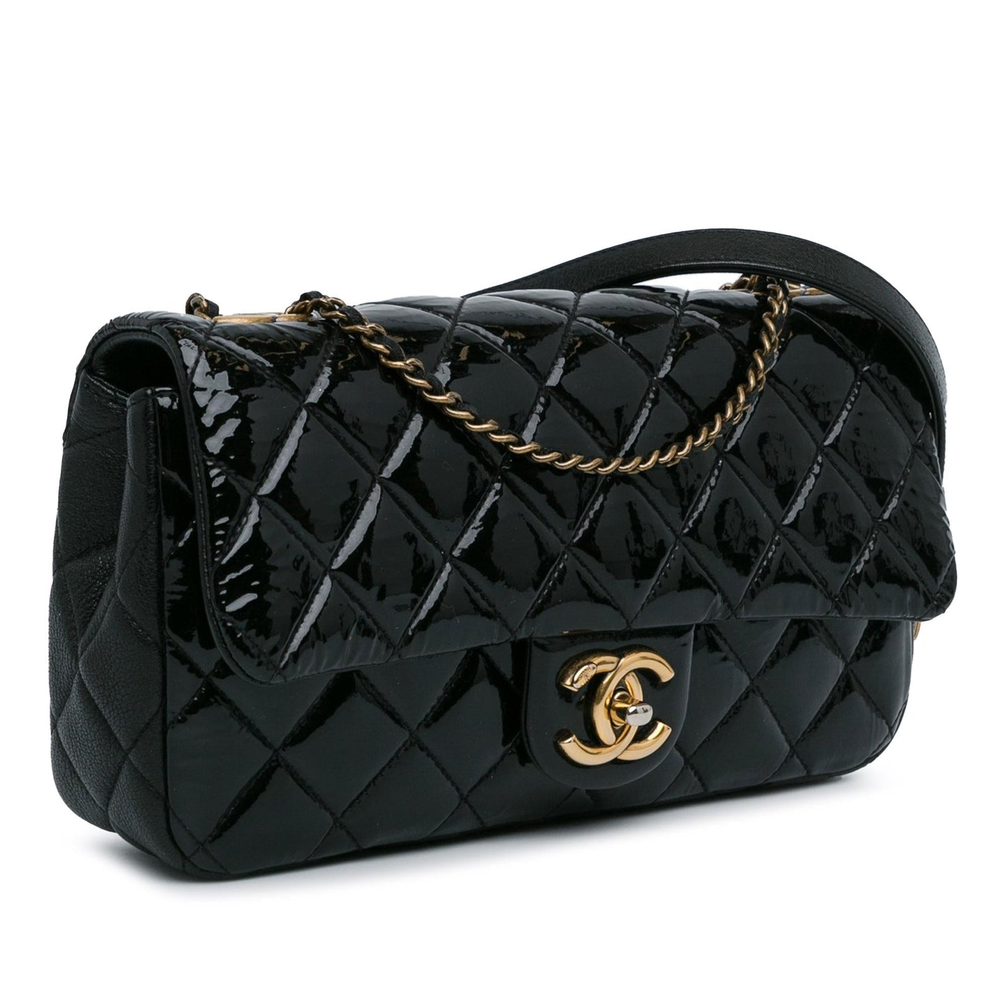 Chanel Patent Goatskin CC Eyelet Flap SHG-7lc5oU Handbag